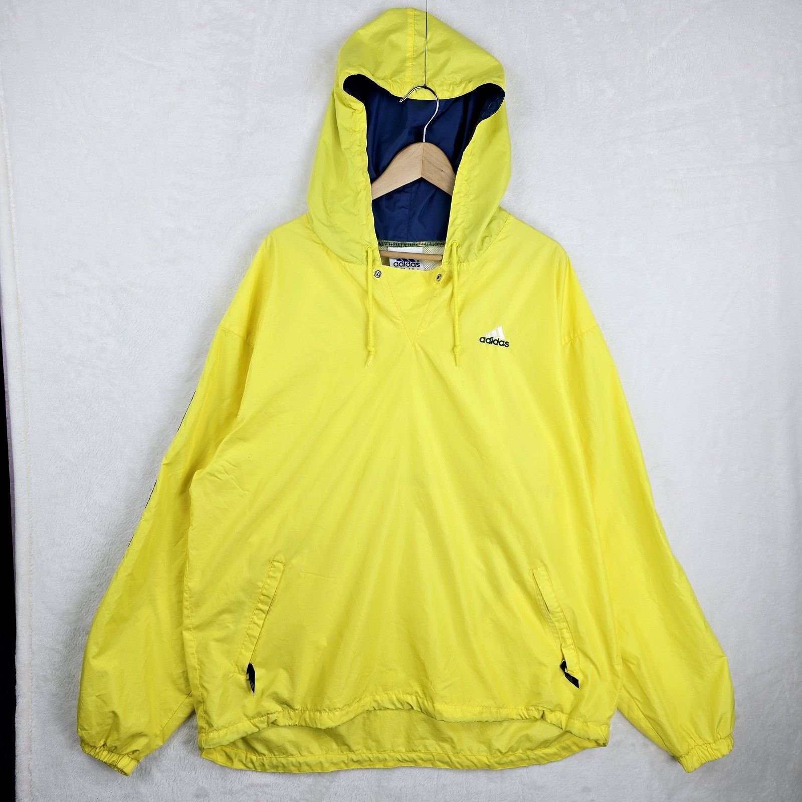 Adidas Vintage 90s Adidas Yellow Hooded Pullover Windbreaker XL Size US XL / EU 56 / 4 - 3 Thumbnail