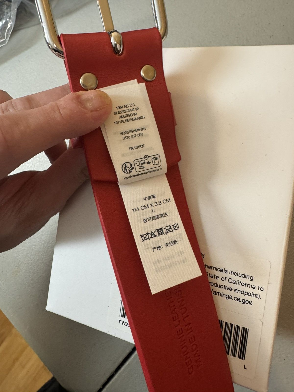 Supreme Supreme Repeat Leather Belt (FW25) Red - Size Large Size 42 - 5 Thumbnail