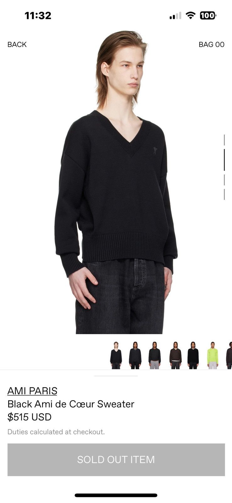 AMI Ami Paris V-Neck Sweater Size US L / EU 52-54 / 3 - 2 Thumbnail