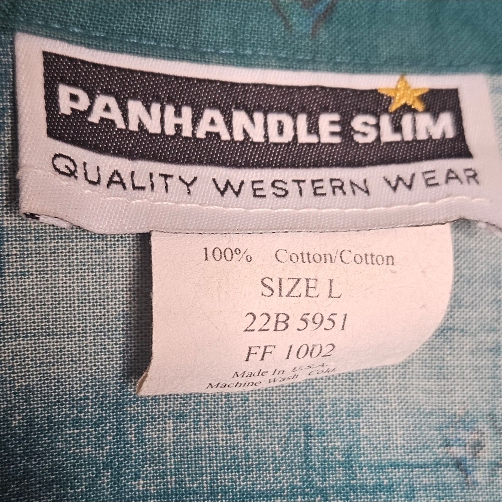 Panhandle Slim Vintage Panhandle Slim Green Wagon Horse Western Button Down Size L / US 10 / IT 46 - 6 Thumbnail