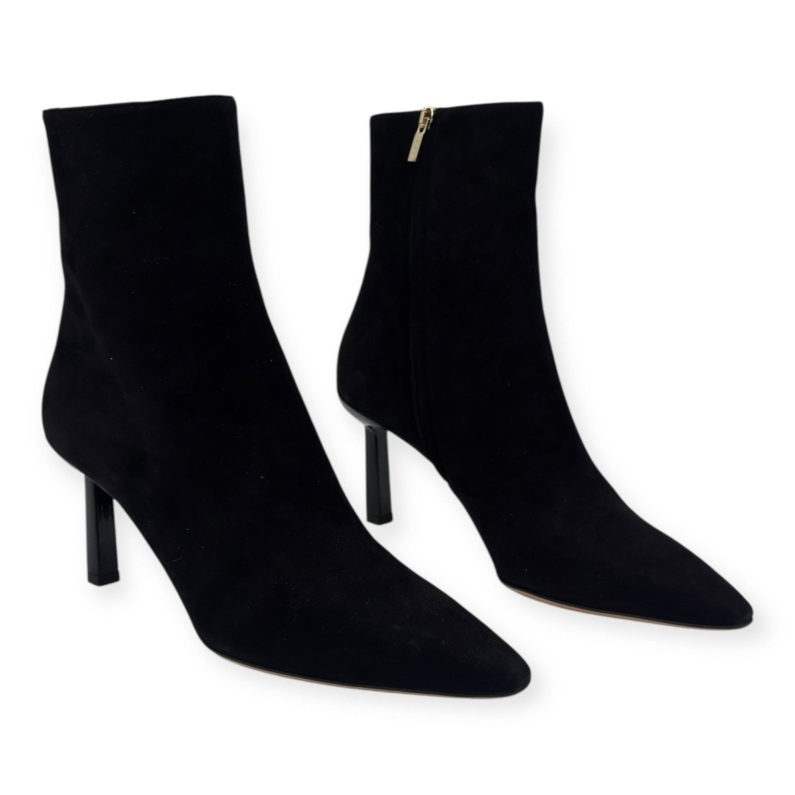 Salvatore Ferragamo Black Suede Janna 70 Sculpted Heel Leather Heeled Boots 9.5 Size US 9.5 / IT 39.5 - 5 Thumbnail