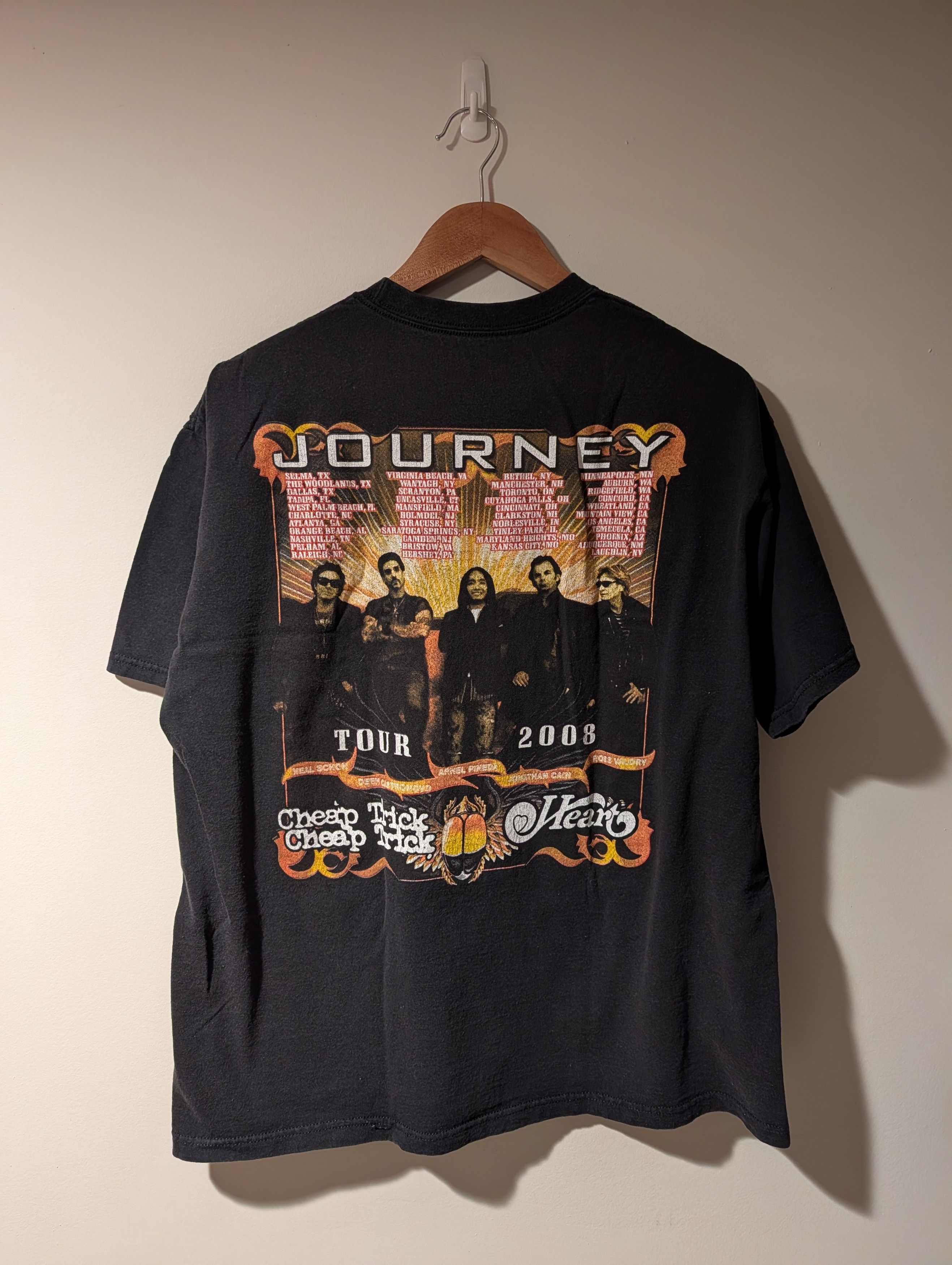 Band Tees Vintage 2008 Journey Tour Revelation Nike Boot Large T-Shirt Size US L / EU 52-54 / 3 - 4 Thumbnail