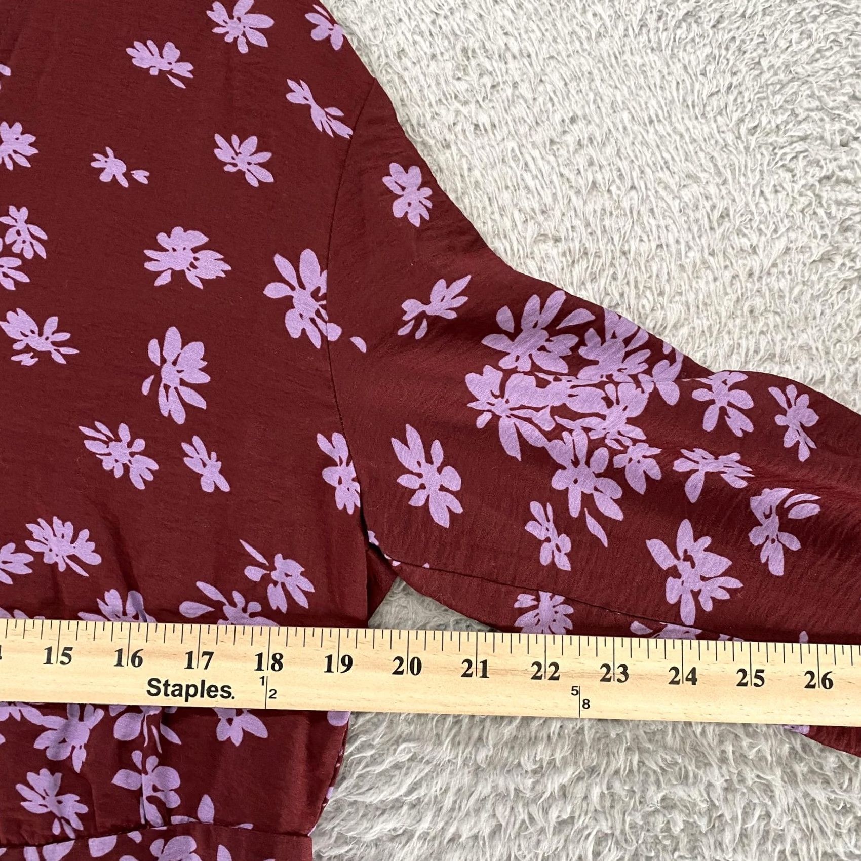 Madewell VINTAGE Madewell Floral Top Womens L Red Button Front Cropped Long Sleeve Size L / US 10 / IT 46 - 5 Thumbnail