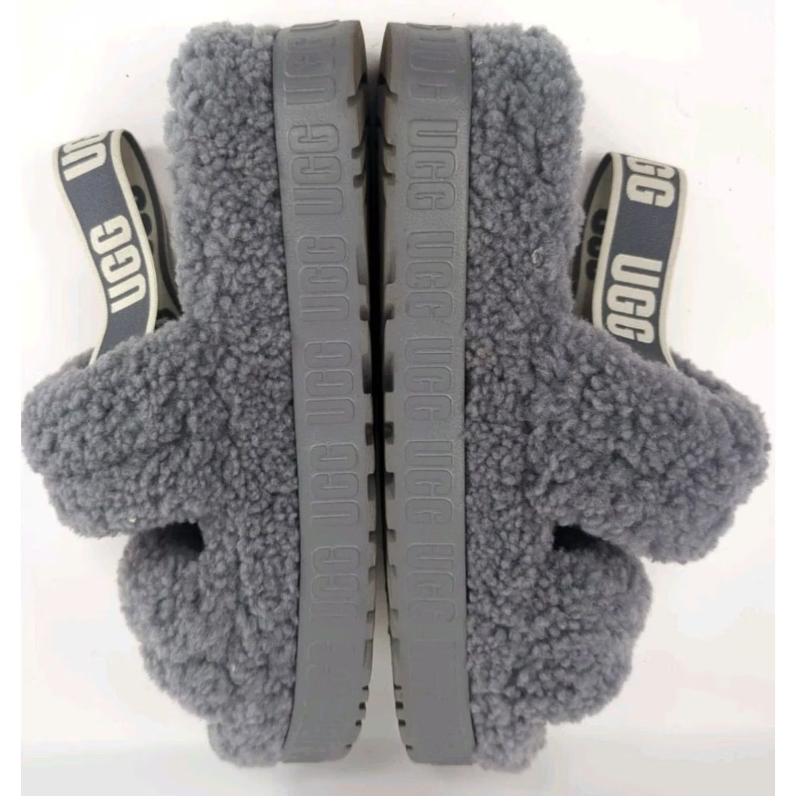 Ugg UGG Oh Fluffita Platform Slipper Women’s Size 12 43 Grey Shearling Strap Back Slides Size US 12 / IT 42 - 5 Thumbnail