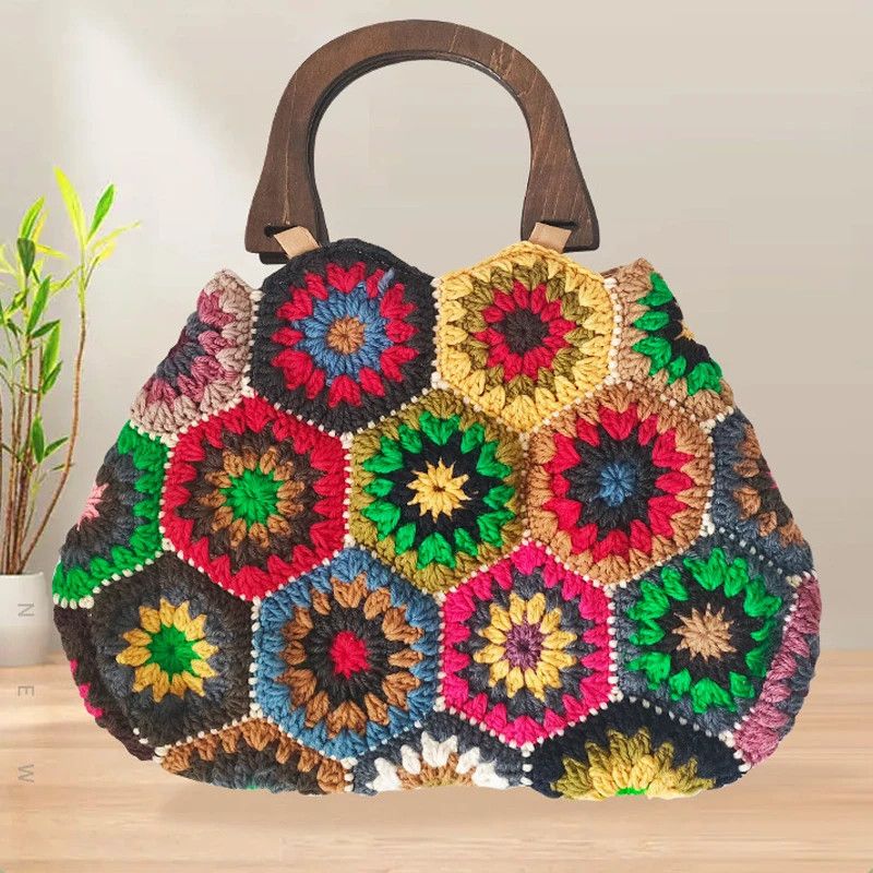 Designer × Vintage Luxury Bohemian Granny Crochet Handbag Size ONE SIZE - 1 Thumbnail