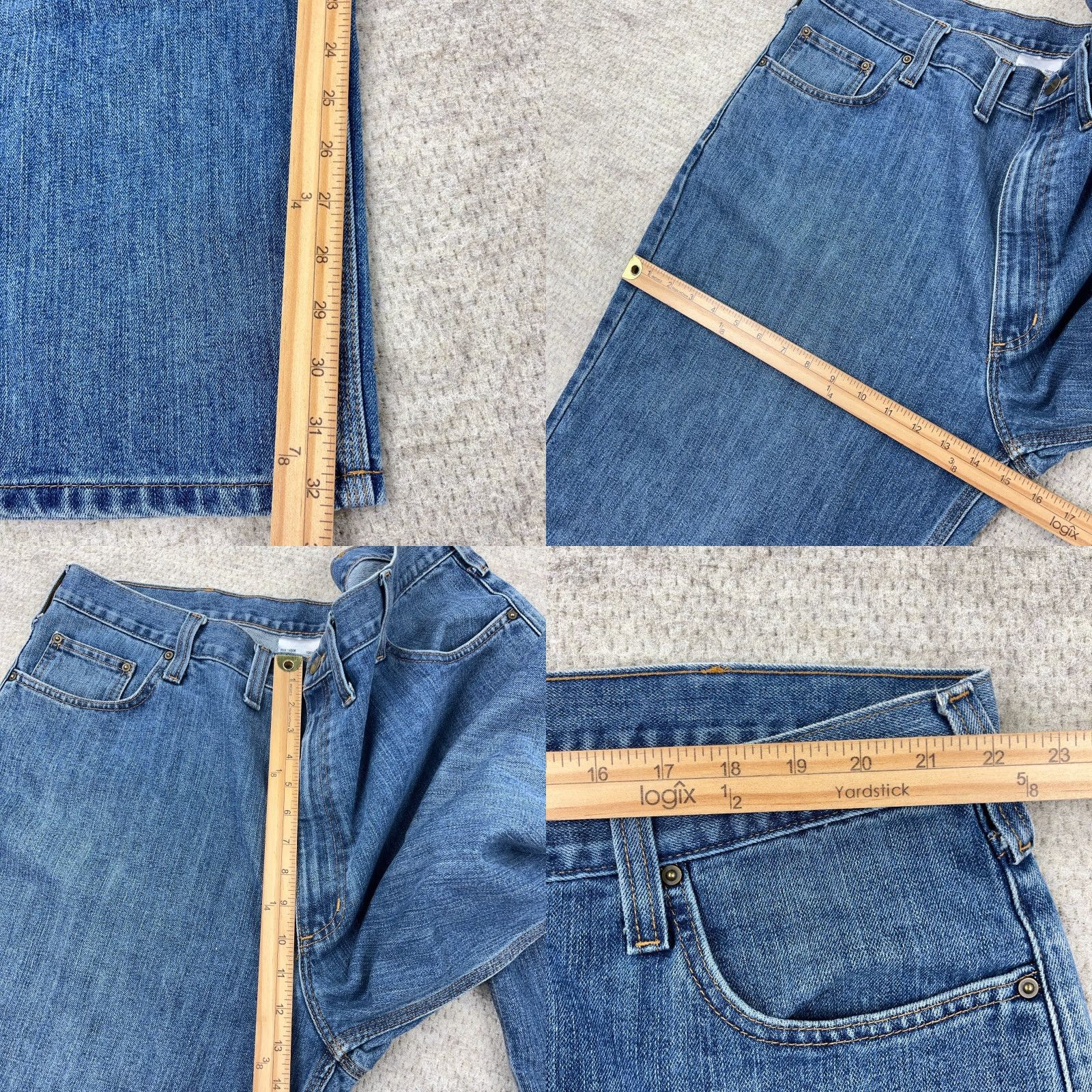 Carhartt Carhartt Jeans Men 44x32 Relaxed Fit Straight Leg Medium Wash Blue Work Denim 5-Pocket USA Style: Straight Mens Size US 44 / EU 60 - 8 Thumbnail