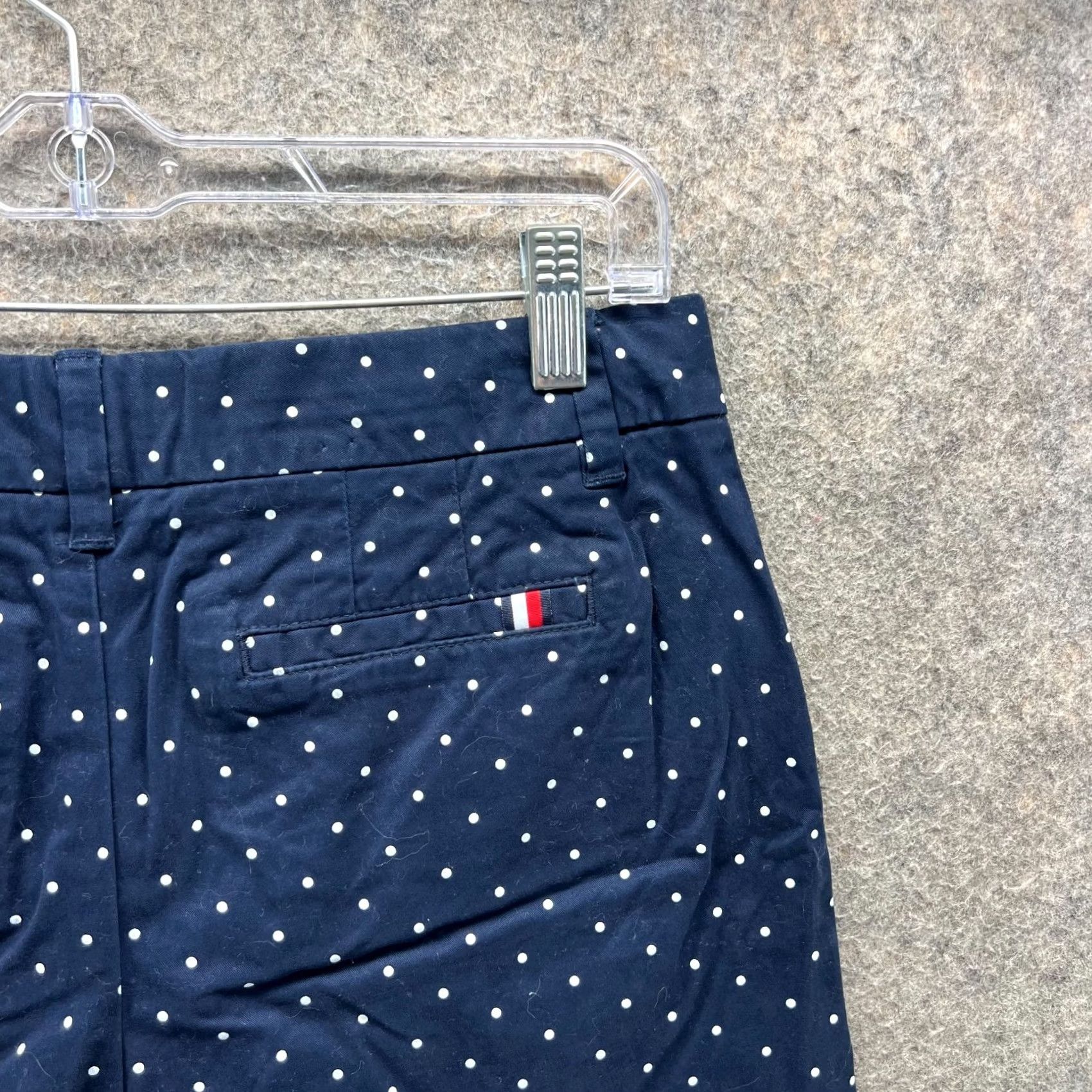 Tommy Hilfiger VINTAGE Tommy Hilfiger Shorts Womens 2 Navy Blue White Polka Dot Classic Stretch 5" Size 26" / US 2 / IT 38 - 5 Thumbnail