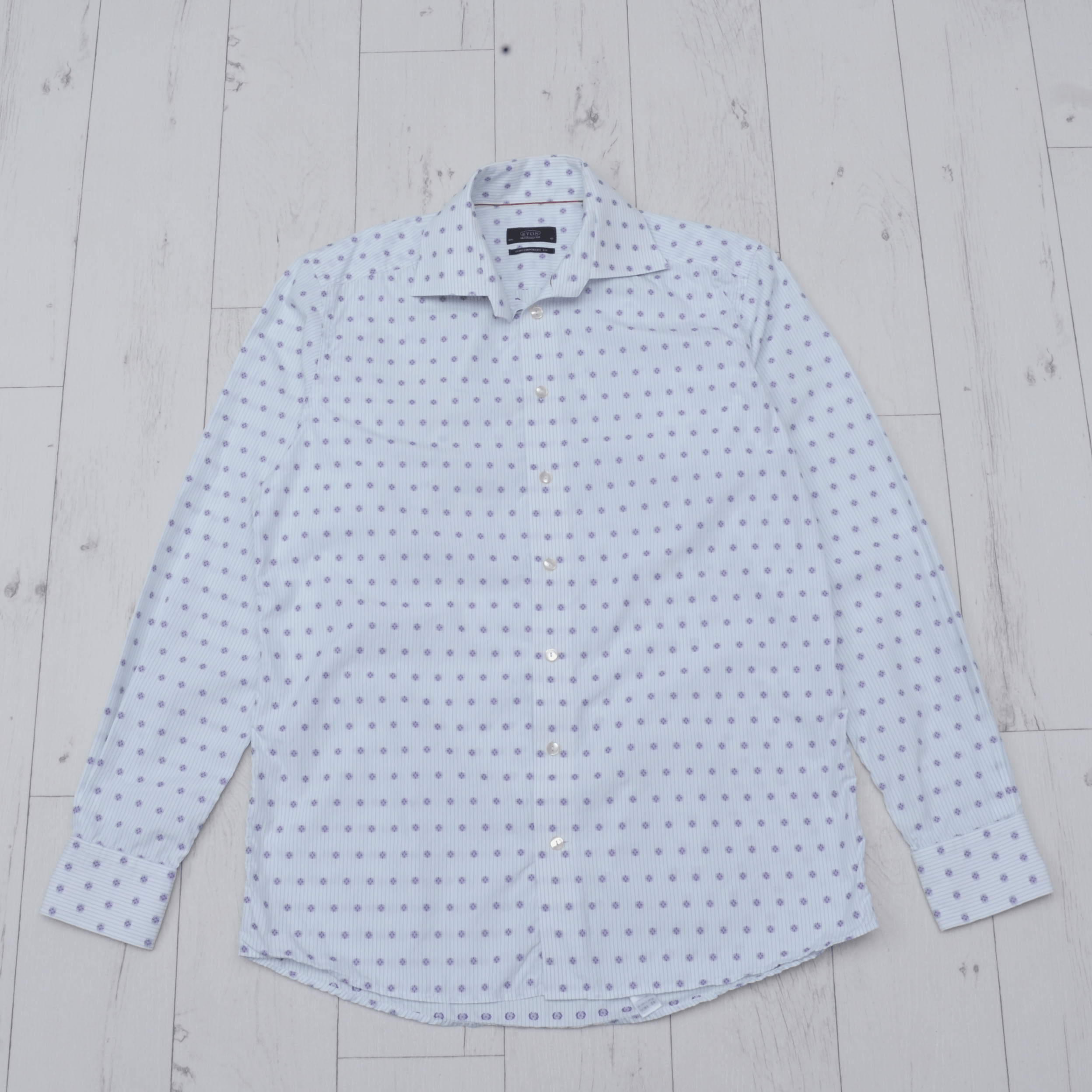 Eton Eton Contemporary Fit Printed Dress Casual Shirt Size 42 Size US L / EU 52-54 / 3 - 1 Thumbnail