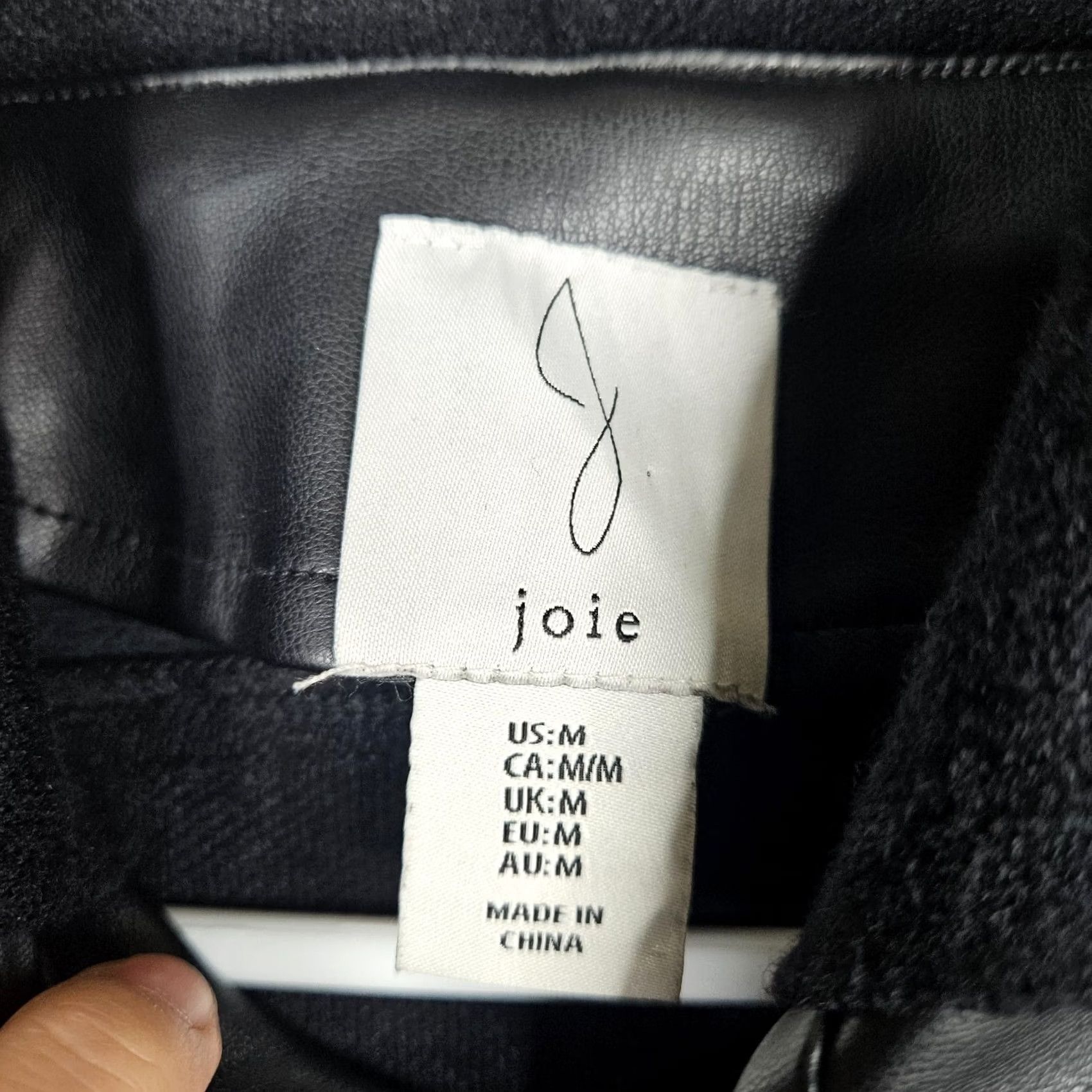 Joie JOIE Jacket Women’s Black Faux Leather Outer Shell Size M Regular Lightweight Polyester Zip Long Sleeve Solid Jacket Women Size M / US 6-8 / IT 42-44 - 6 Thumbnail