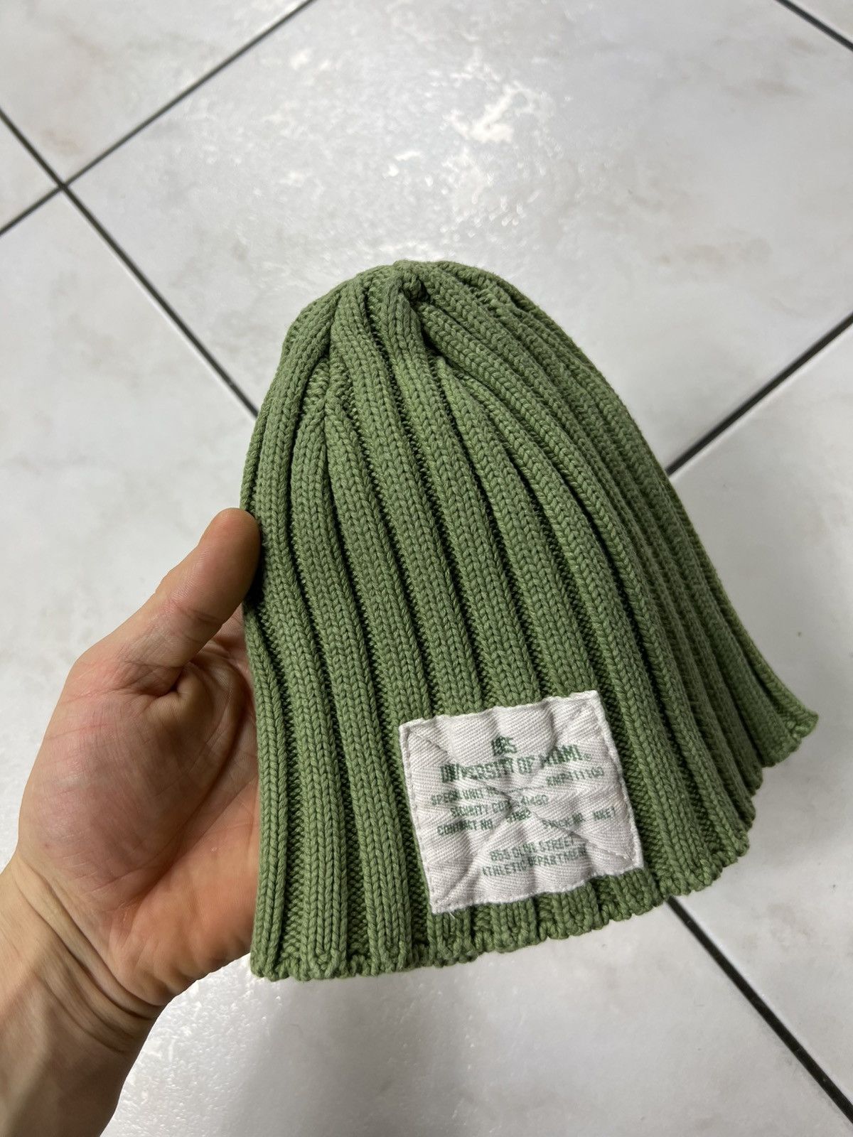 Nike Vintage Nike knitted cotton beanie hat university of Miami Size ONE SIZE - 5 Thumbnail