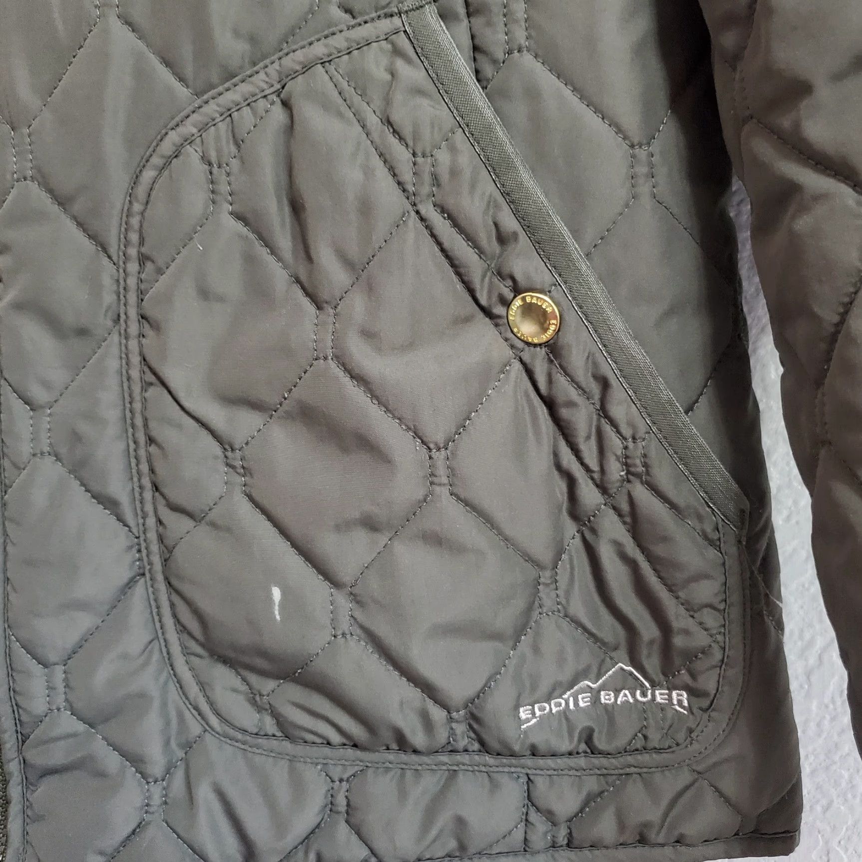 Eddie Bauer Eddie Bauer Jacket Womens L Olive Green Full Zip Quilted Pockets Outdoor Fold Zipped Pockets Quilted Lightweight Seasonal Fall Spring Womens L Green Size L / US 10 / IT 46 - 7 Thumbnail