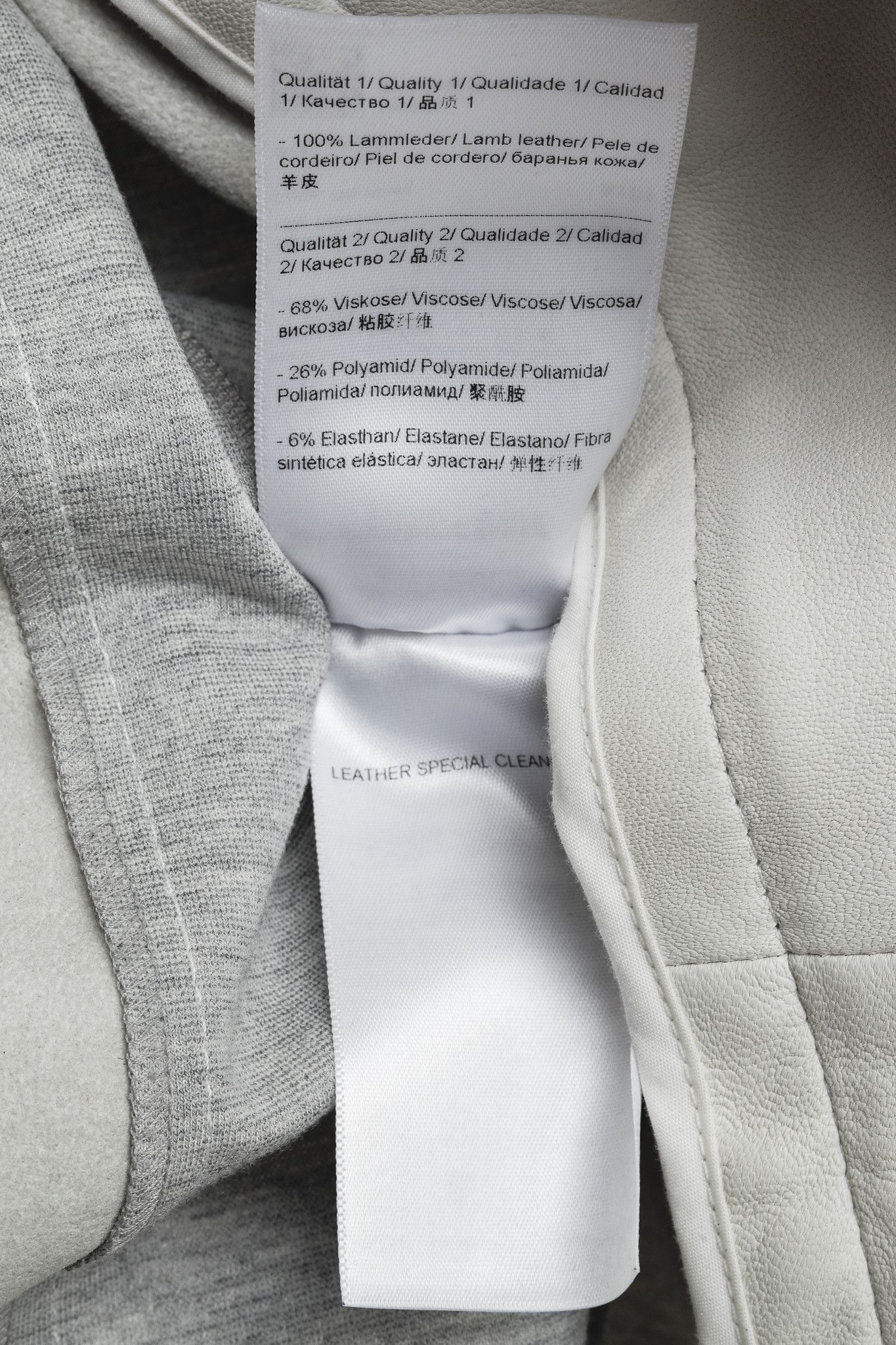 Escada Escada Lilly Off-White Croc-Embossed Leather Panelled Jacket Size L / US 10 / IT 46 - 10 Thumbnail