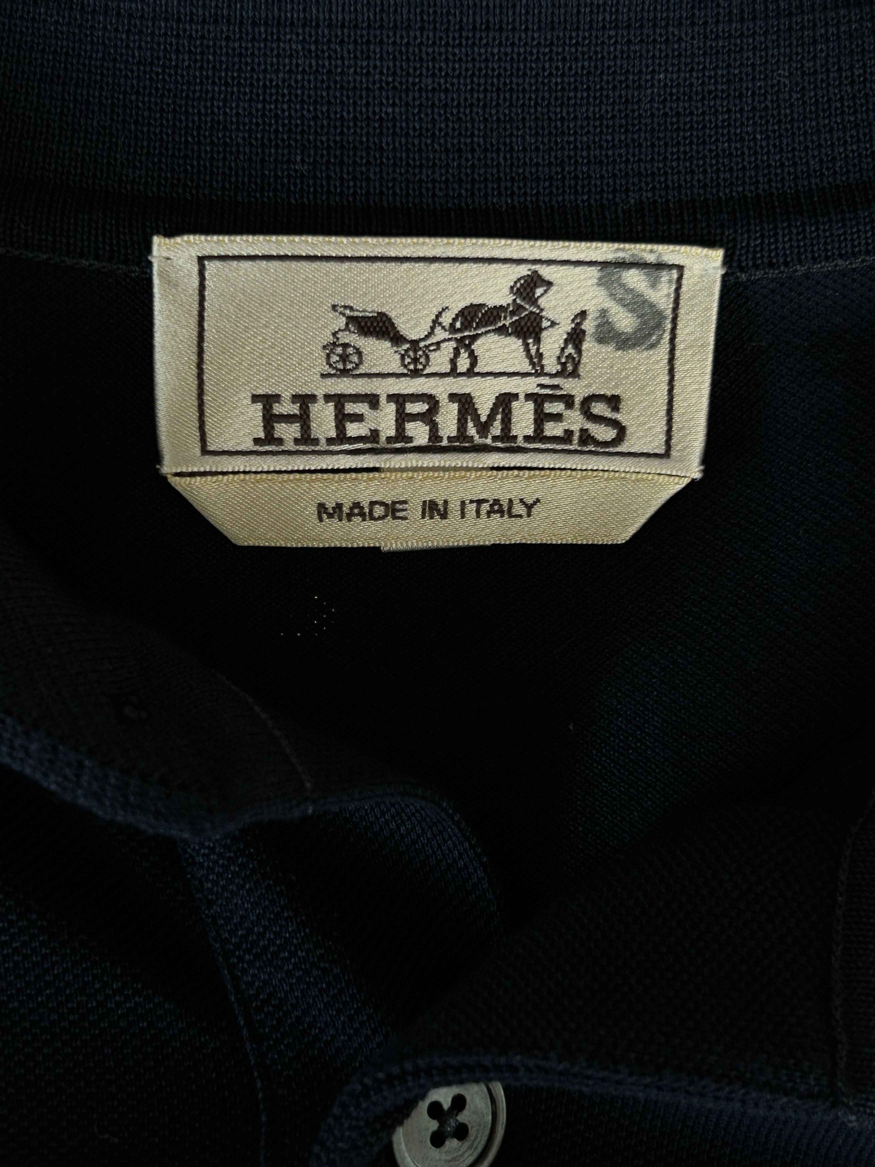 Hermes Hermes Navy & White H Embroidered Polo T-Shirt Size US XXL / EU 58 / 5 - 3 Thumbnail