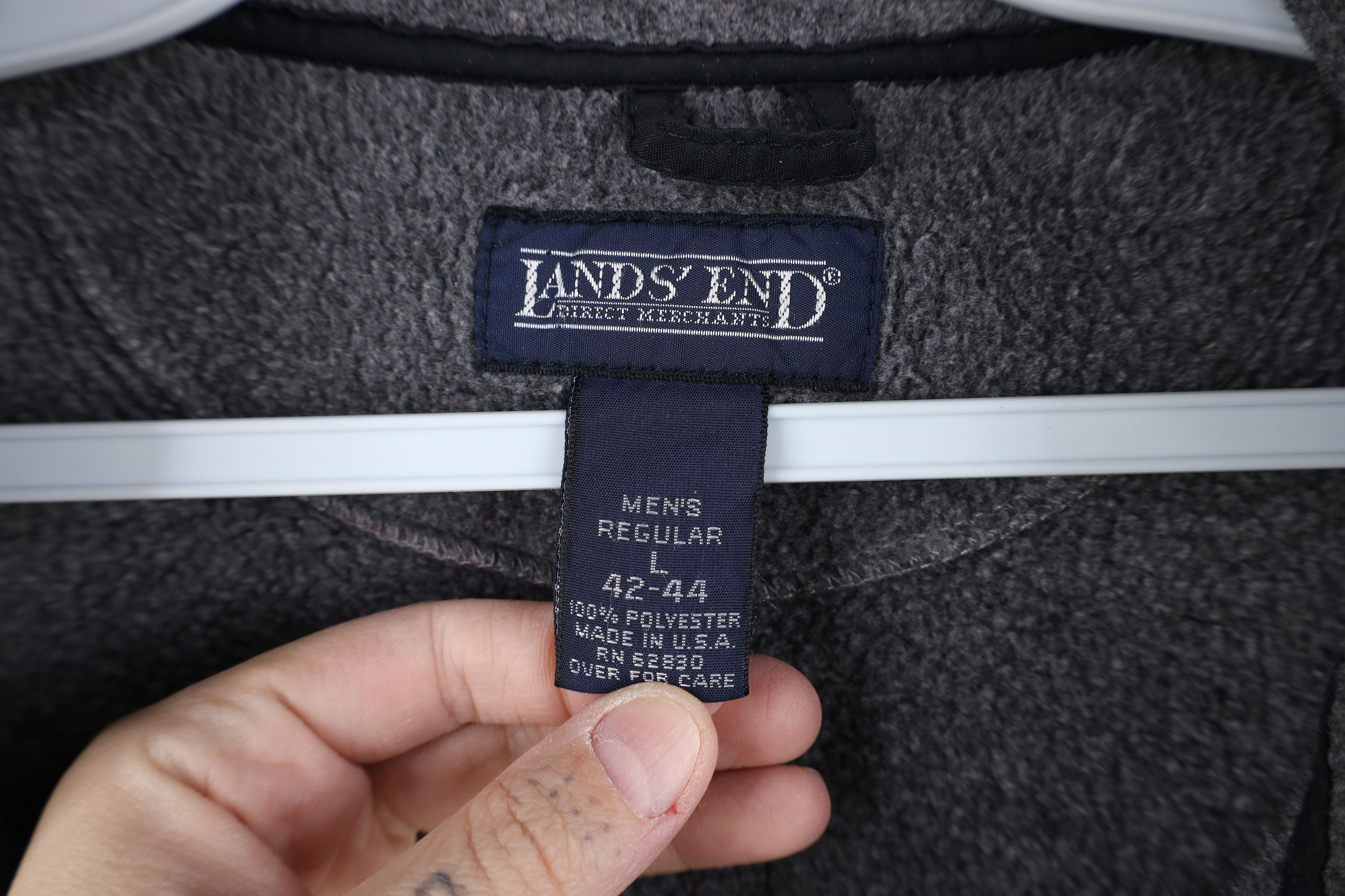 Lands' End Vintage 90s Lands End Blank Boxy Fit Fleece Jacket USA Size US L / EU 52-54 / 3 - 9 Thumbnail