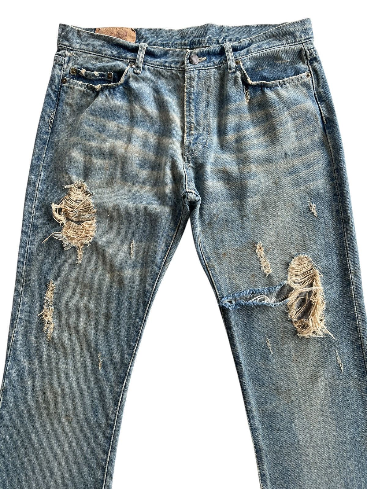 Japanese Brand Vintage Retro Girl Dirty Distressed Denim Jeans Streetwear Size 34" / US 12 / IT 48 - 3 Thumbnail