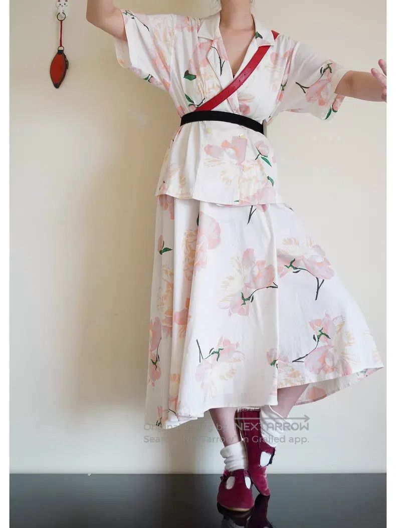 Kenzo Kenzo Light Pink Peony Flower Pure Cotton Set Size M / US 6-8 / IT 42-44 - 1 Thumbnail