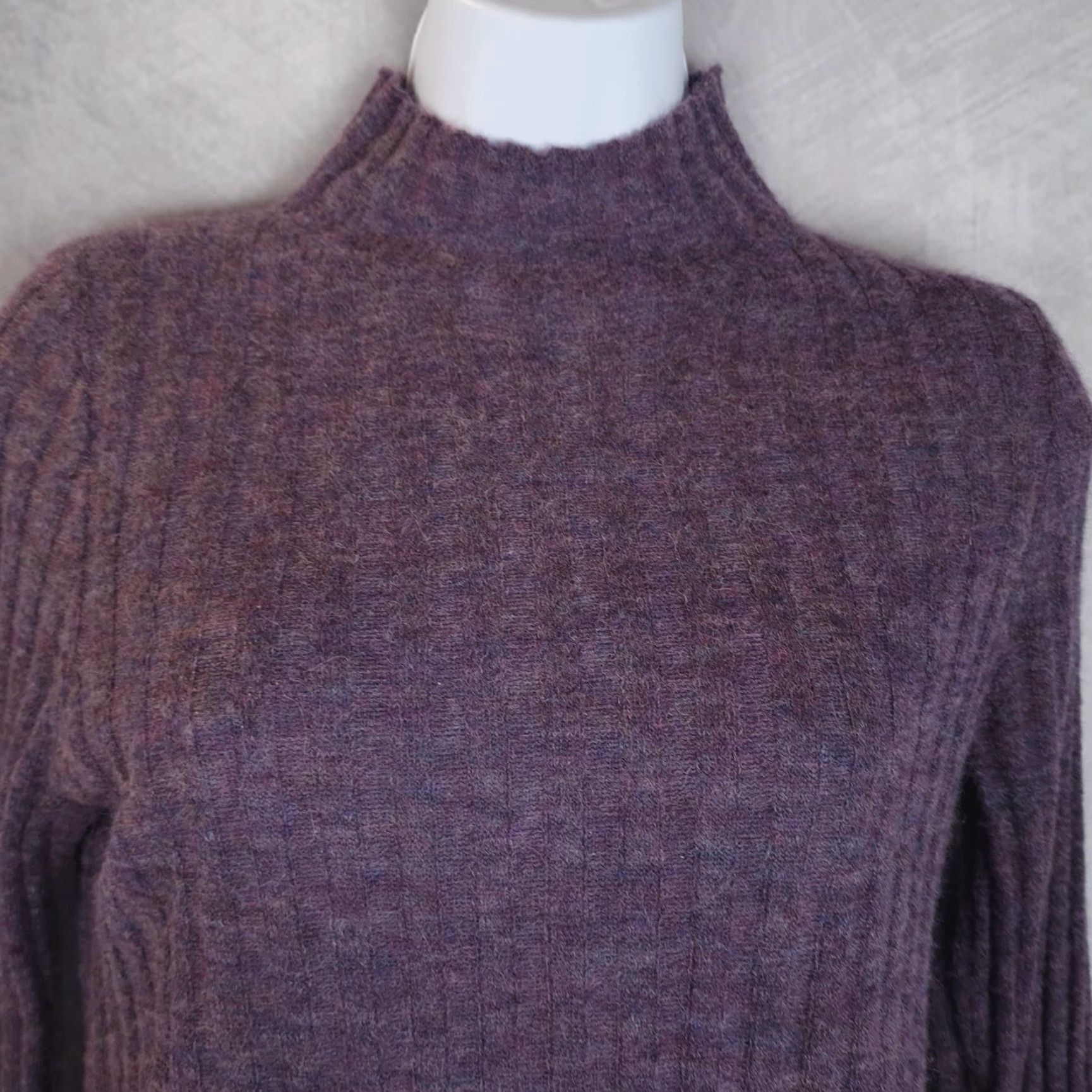 Madewell Madewell Sweater Womens Medium Purple Alpaca Mock Neck Ribbed Knit Pullover Size M / US 6-8 / IT 42-44 - 2 Thumbnail