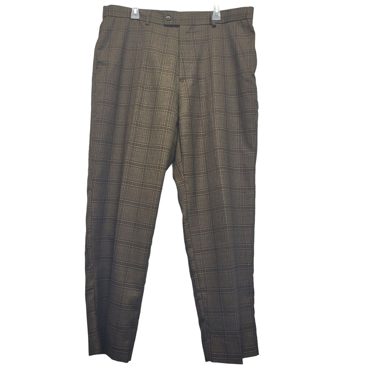 Stacy Adams Stacy Adams Mens 42X32 Plaid Pocket Flat Front Dress Pants Size US 42 / EU 58 - 1 Thumbnail
