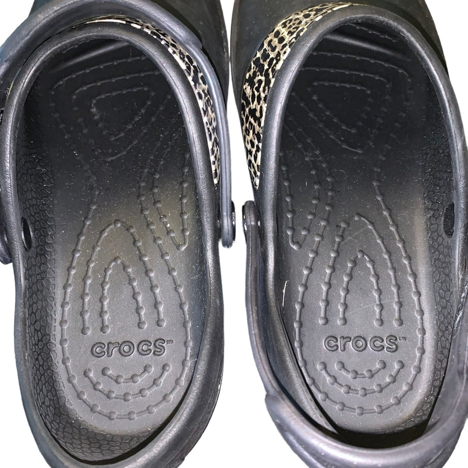 Crocs Crocs Women's Size 6 Clog Black Leopard Print Design Sandal Size US 6 / IT 36 - 7 Thumbnail