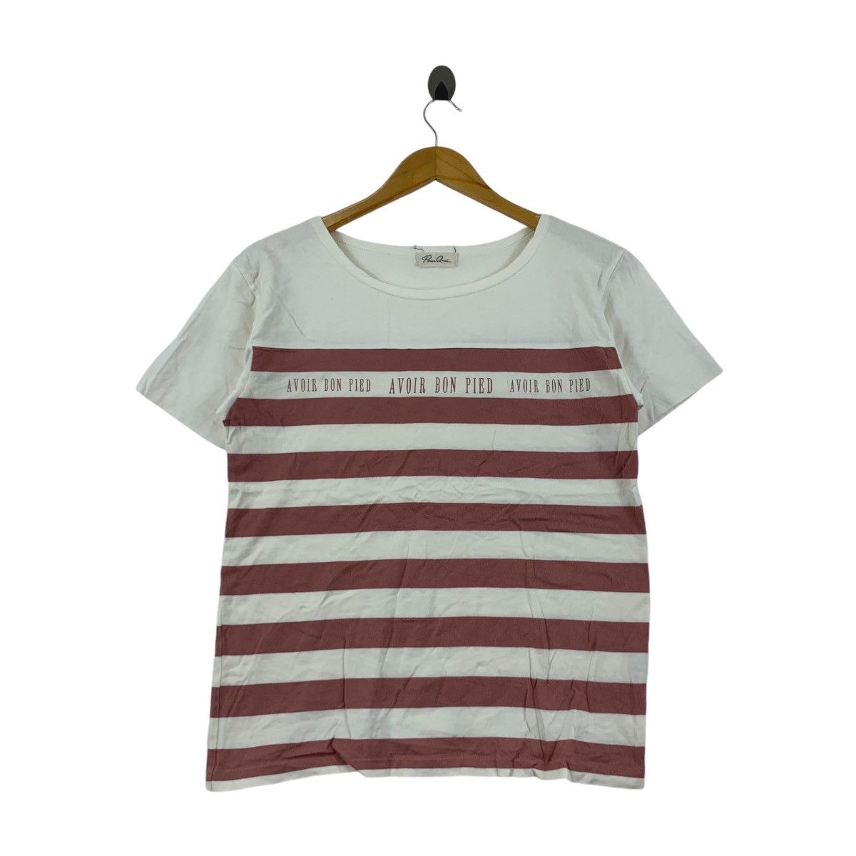 Vintage Vintage POUR QUOI FRENCH Avoir Bon Pied Tee Shirt Size S / US 4 / IT 40 - 1 Thumbnail