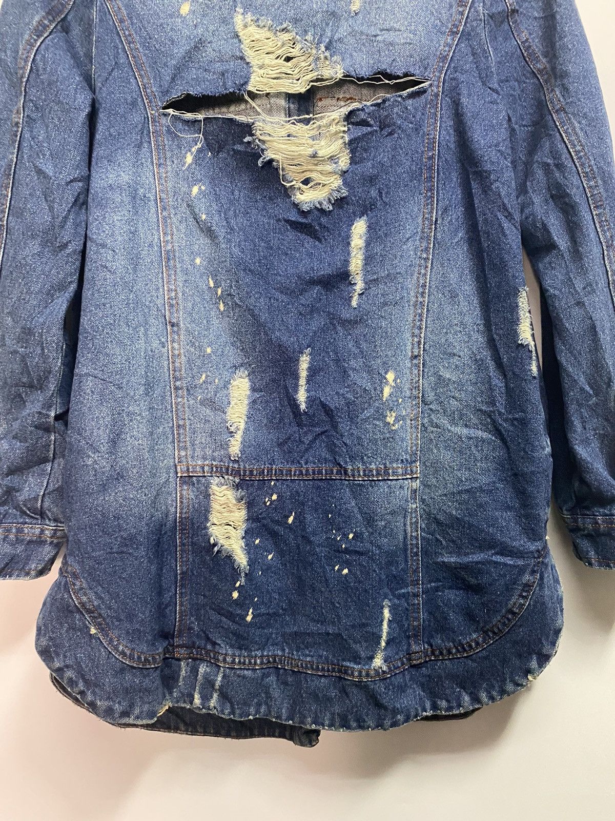 Japanese Brand Japanese Button up Denim Jean Shirt Women Fashion Distressed Size M / US 6-8 / IT 42-44 - 11 Thumbnail