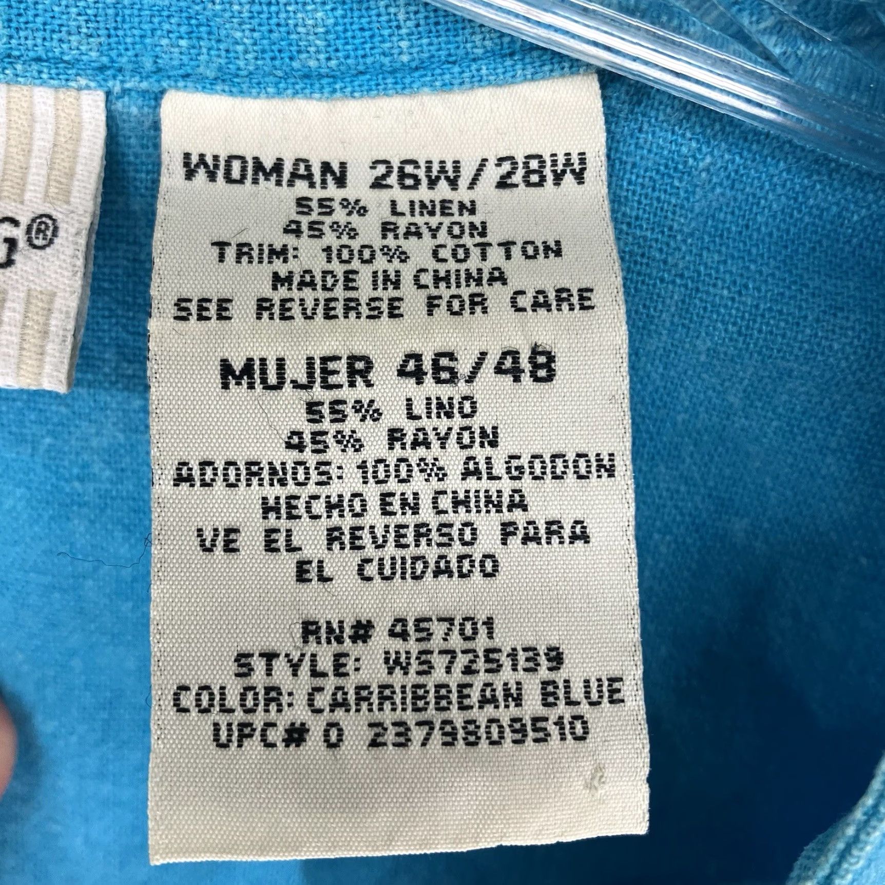 Vintage VINTAGE White Stag Women's Tunic Top Size 26W Sleeveless Linen Blend Blue Boho Casual Summer Size 4XL / US 24-26 - 5 Thumbnail