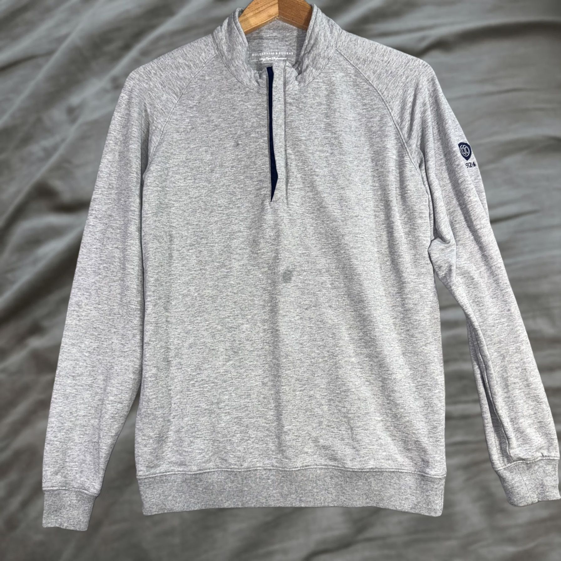 Vintage Holderness & Bourne Sweatshirt Mens Small Gray 1/4 Zip Mock Neck Golf Stretch Size US S / EU 44-46 / 1 - 1 Thumbnail
