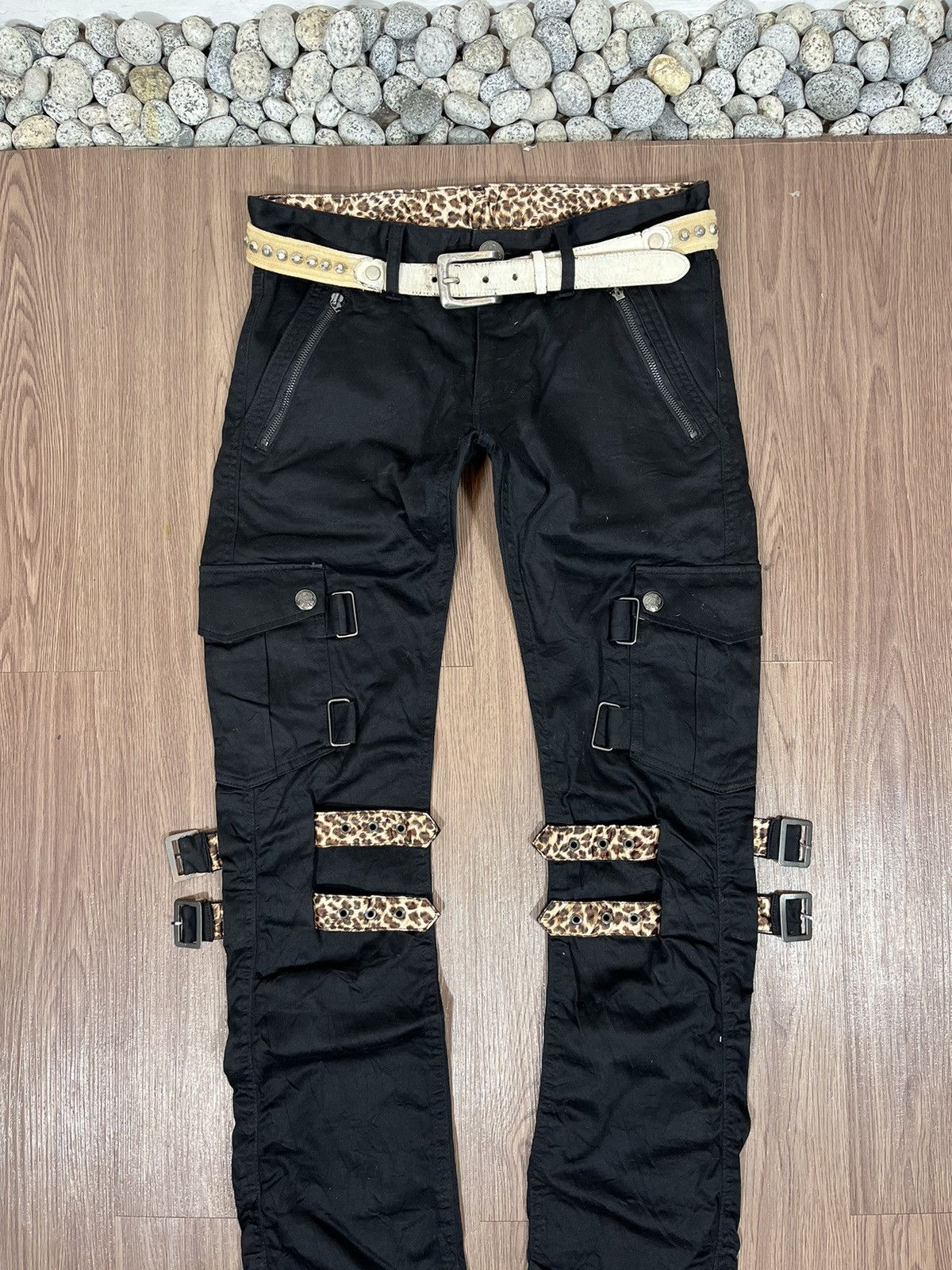 If Six Was Nine × Japanese Brand Berning Sho Leopard Strap Bondage Pants Size US 31 - 3 Thumbnail
