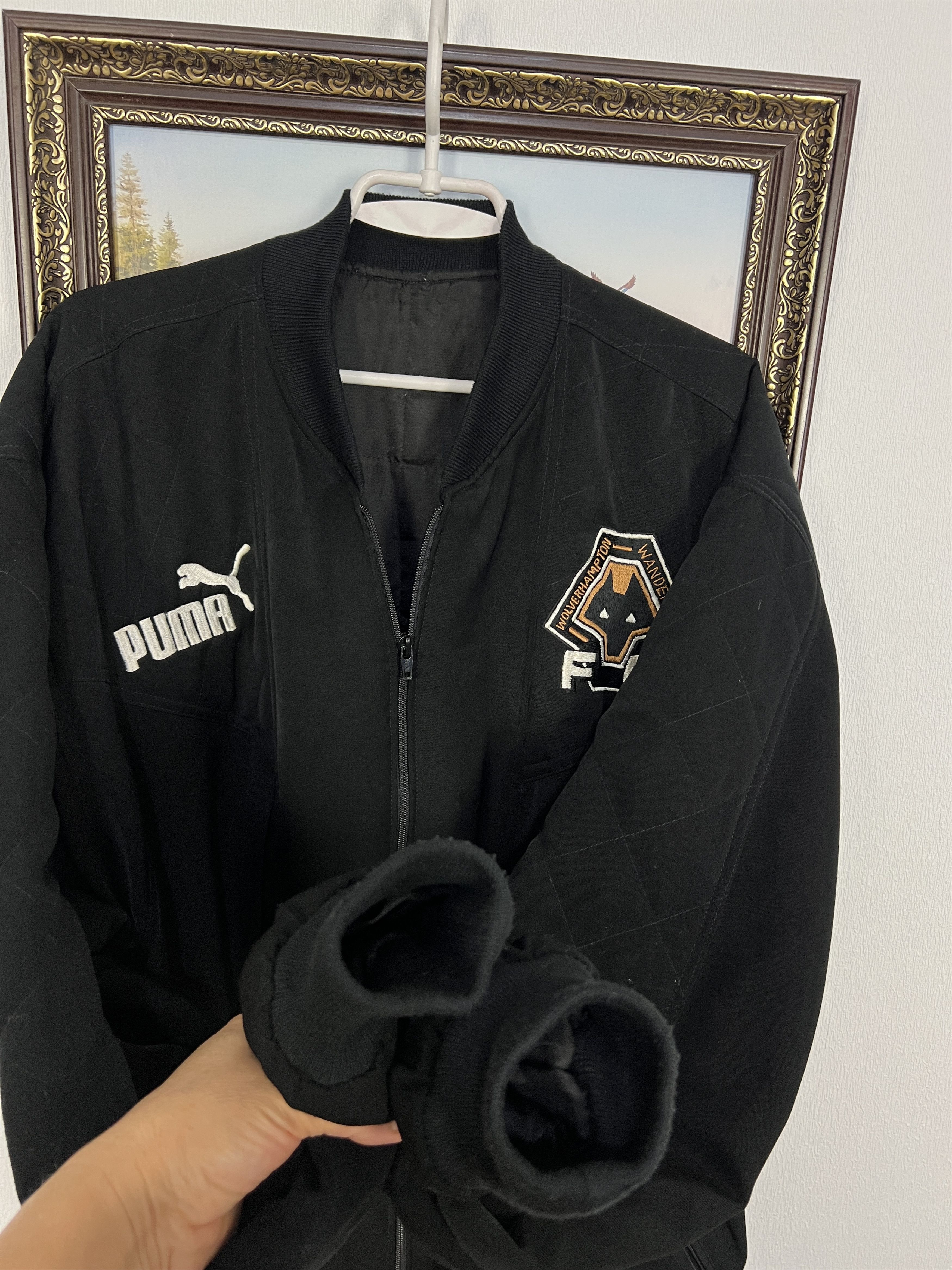 Puma Vintage Wolverhampton Wanderers Football Jacket Bomber Size US XXL / EU 58 / 5 - 4 Thumbnail