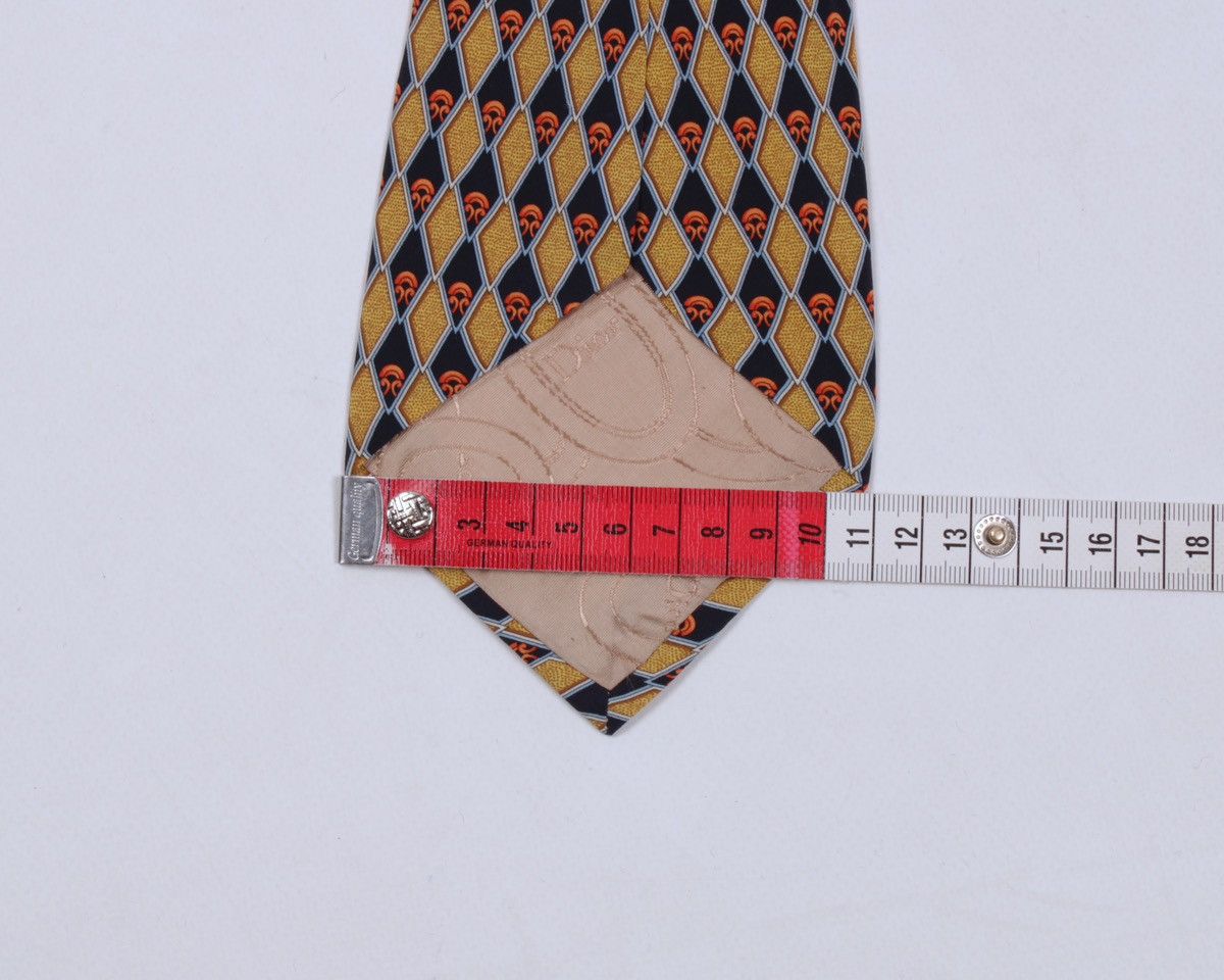 Designer × Vintage × Yves Saint Laurent DIOR Vintage Gold Yellow Geometric Silk Tie Size ONE SIZE - 10 Thumbnail