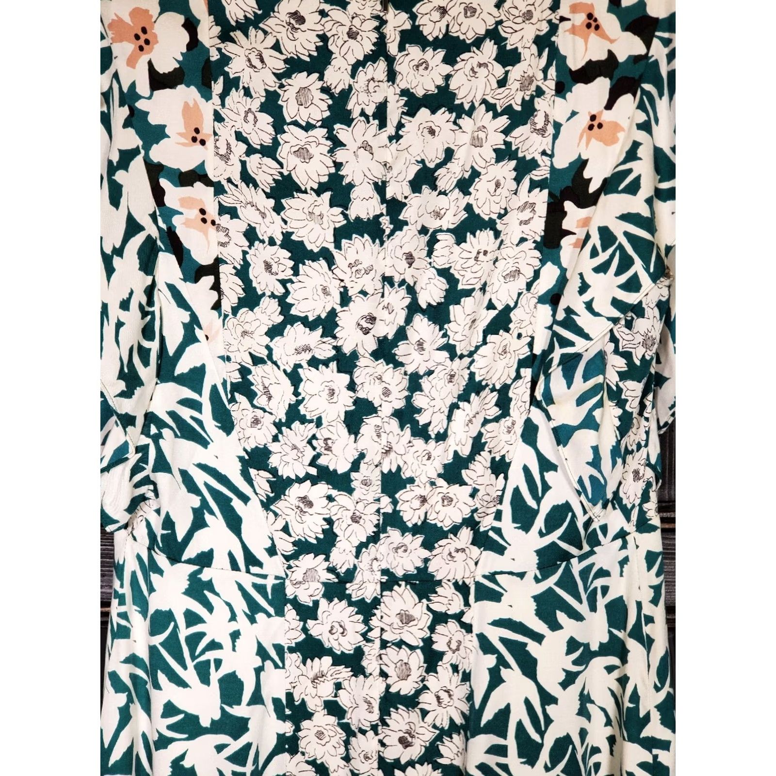Rebecca Taylor Rebecca Taylor Midi Dress V-Neck Sleeveless Palm Print Fleur Multicolor Women's 8 Maxi? Size M / US 6-8 / IT 42-44 - 7 Thumbnail
