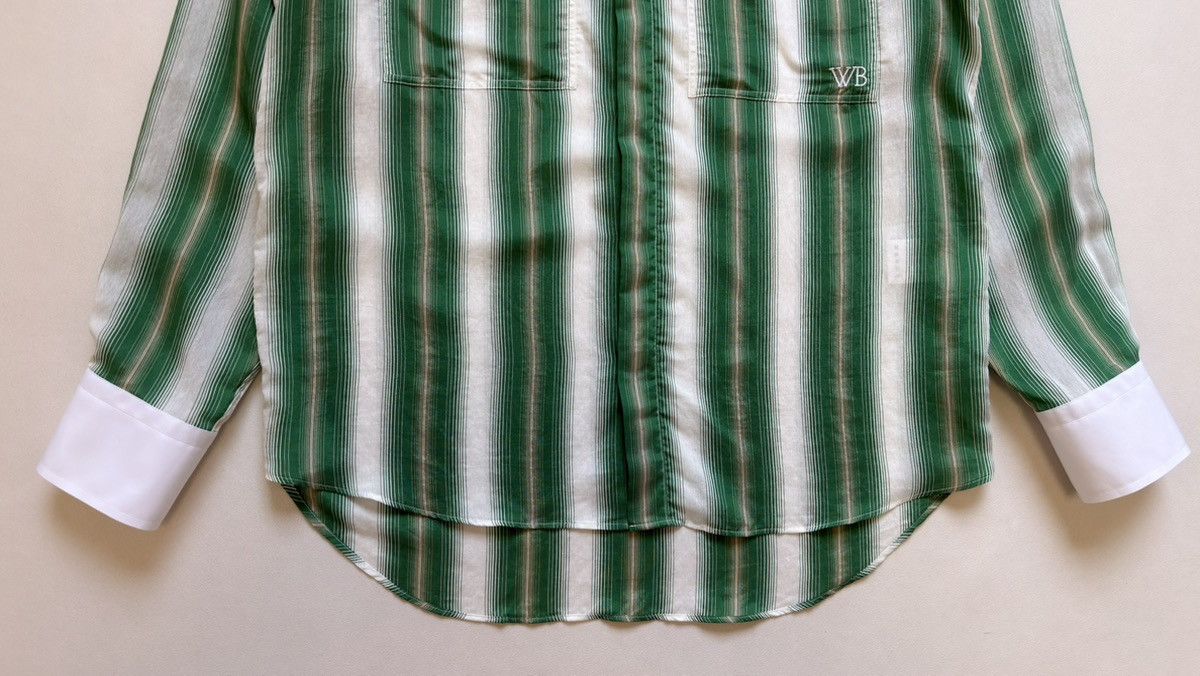 Wales Bonner ‘Cadence’ Green And Ivory Striped Shirt Size US M / EU 48-50 / 2 - 11 Thumbnail