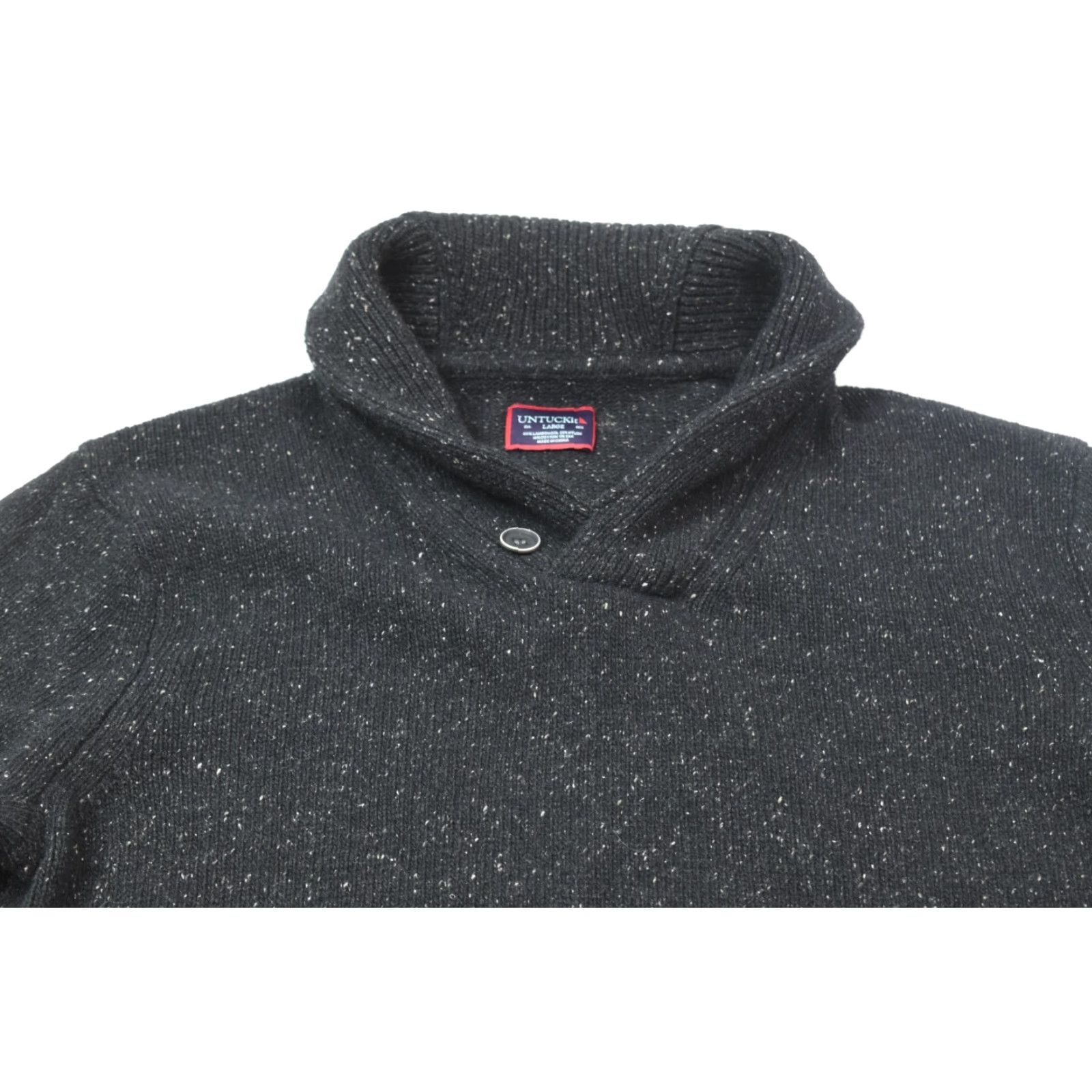 UNTUCKit UNTUCKit Van Douzer Donegal Sweater Mens Large Black Mock Neck Long Sleeve Wool Size US L / EU 52-54 / 3 - 2 Thumbnail