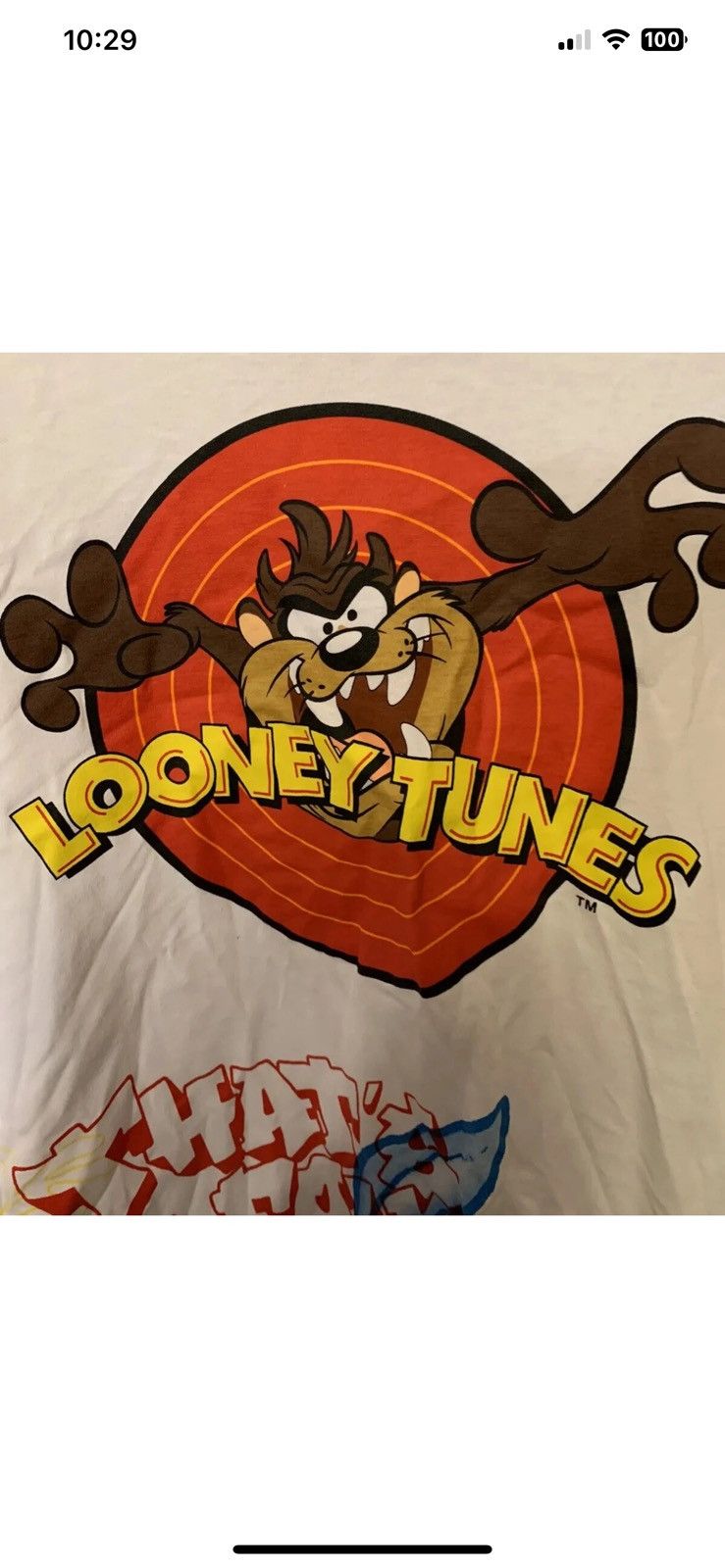 Warner Bros Looney Tunes mens sz L white long sleeve t shirt Size US L / EU 52-54 / 3 - 5 Thumbnail