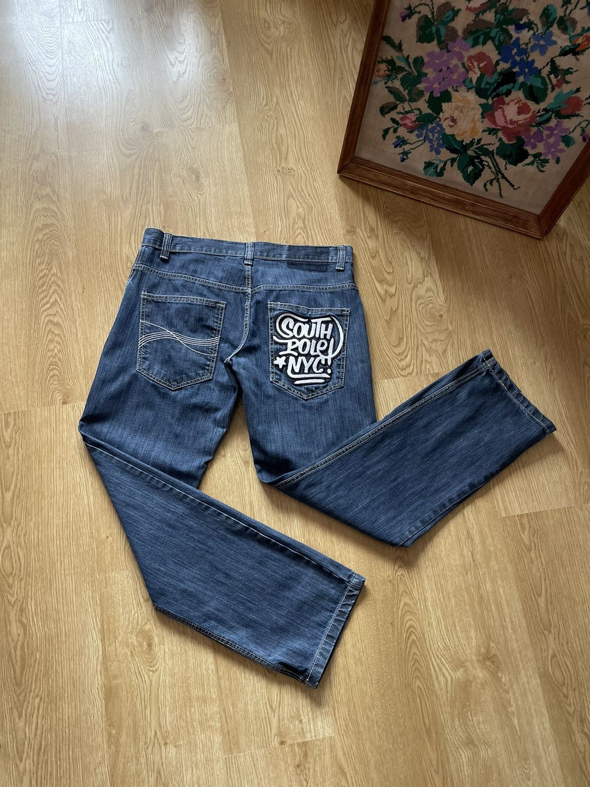 Southpole Vintage Y2K Southpole Embroidered Cyber Grunge Denim Jeans Size US 34 / EU 50 - 15 Thumbnail