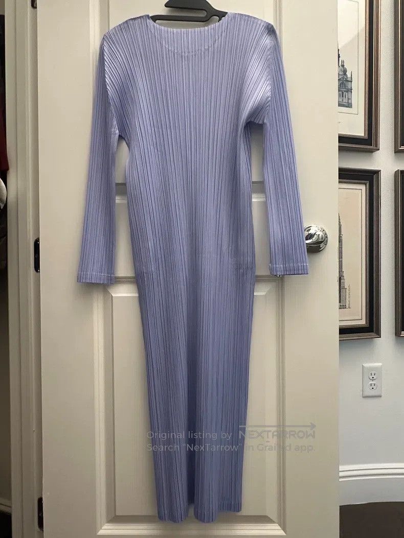 Issey Miyake Issey Miyake Purple Ruched Dress Size XL / US 12-14 / IT 48-50 - 3 Thumbnail