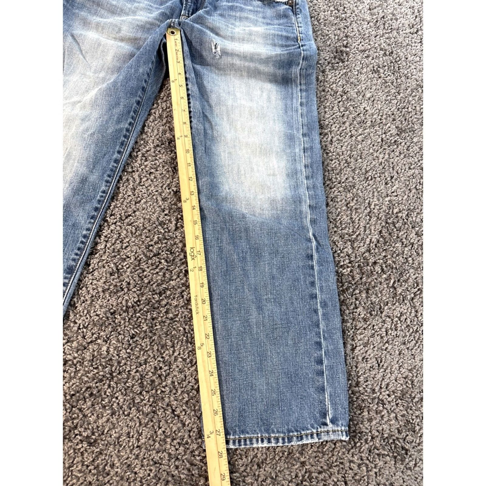 American Eagle Outfitters VINTAGE American Eagle Outfitters Jeans Original Straight 90s Men 32x28 Blue Denim Cotton Regular Straight 5-Pocket Zipper Baggy Distressed Size US 32 / EU 48 - 2 Thumbnail