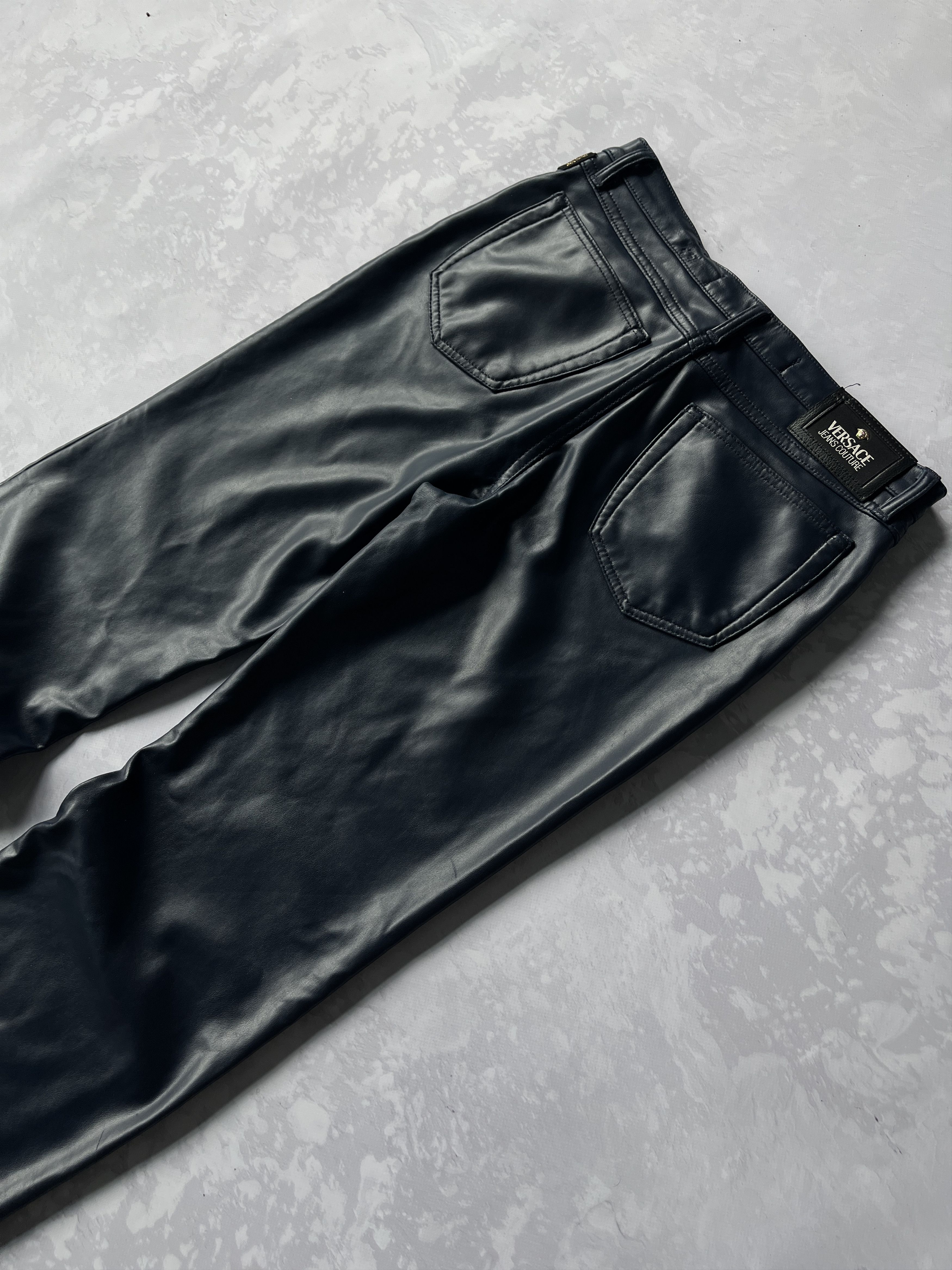 Genuine Leather × Versace × Versace Jeans Couture Vintage 00s Gianni Versace Jeans Couture Like Leather Pants Size US 32 / EU 48 - 6 Thumbnail