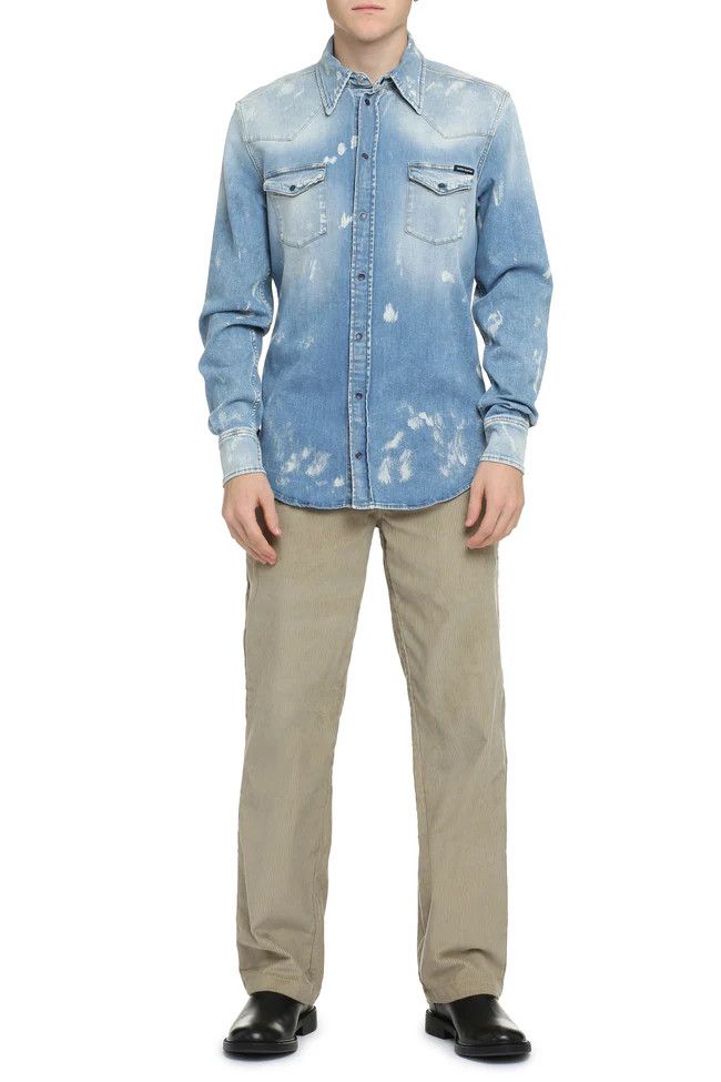 Dolce & Gabbana o1y0125 Denim Shirt in Blue Size US M / EU 48-50 / 2 - 3 Thumbnail