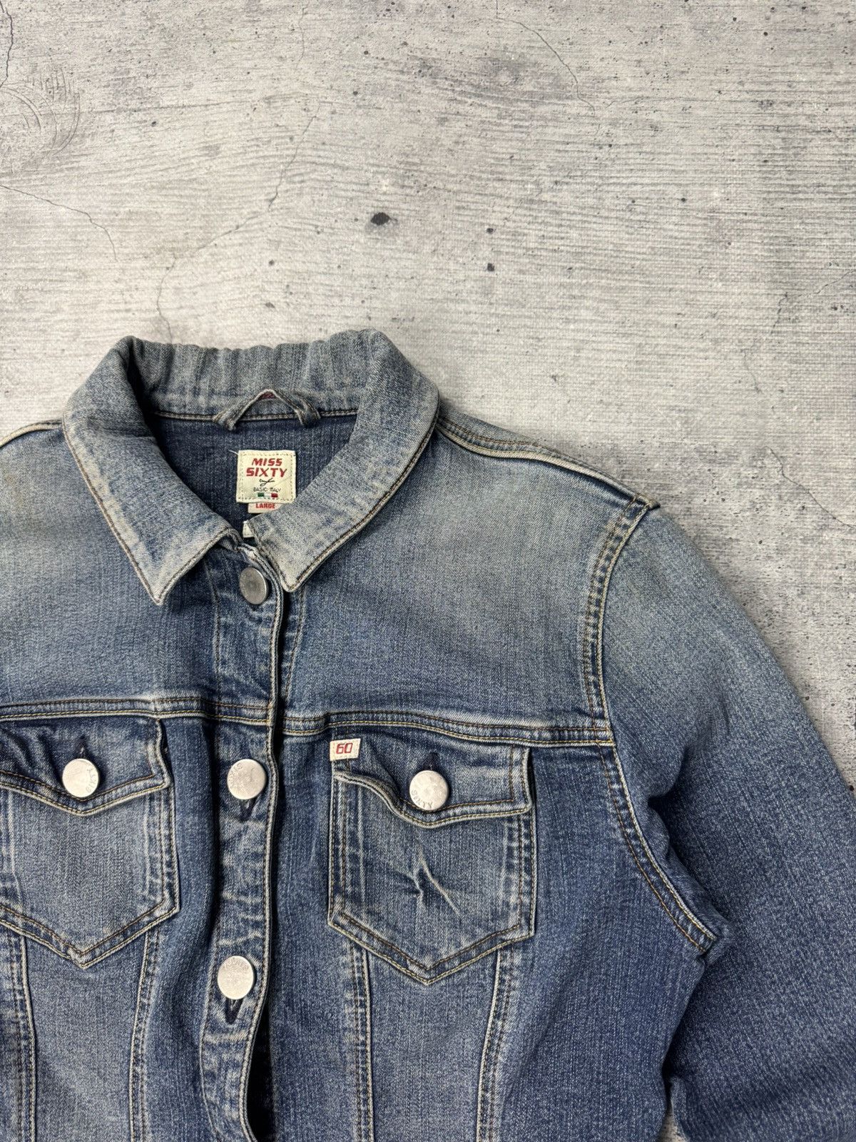 Miss Sixty Vintage Y2K Miss Sixty Denim Biker Jacket Washed Avantgarde Size L / US 10 / IT 46 - 5 Thumbnail