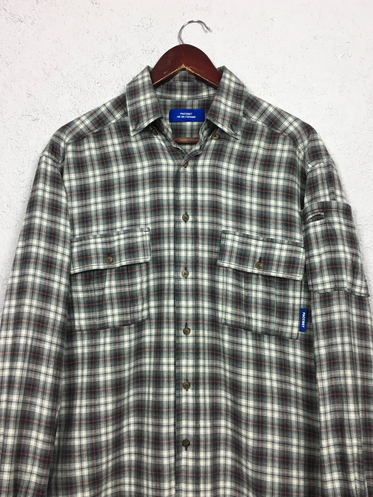 Gosha Rubchinskiy shirt PACCBET Flannel Plaid Double Pocket Rassvet button up Size US M / EU 48-50 / 2 - 2 Thumbnail