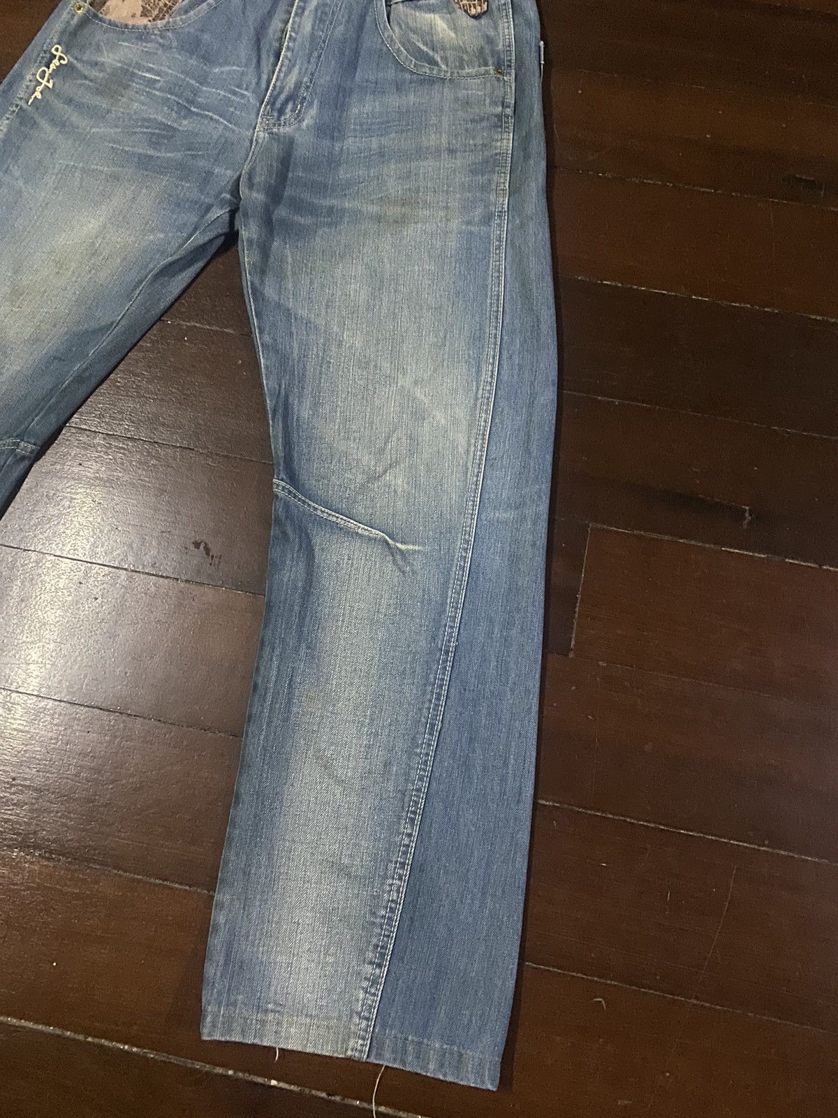 Anchor Blue × JNCO × Sean John Fire vintage SEAN JOHN WIDE LEG dirty mud wash Size US 34 / EU 50 - 14 Thumbnail