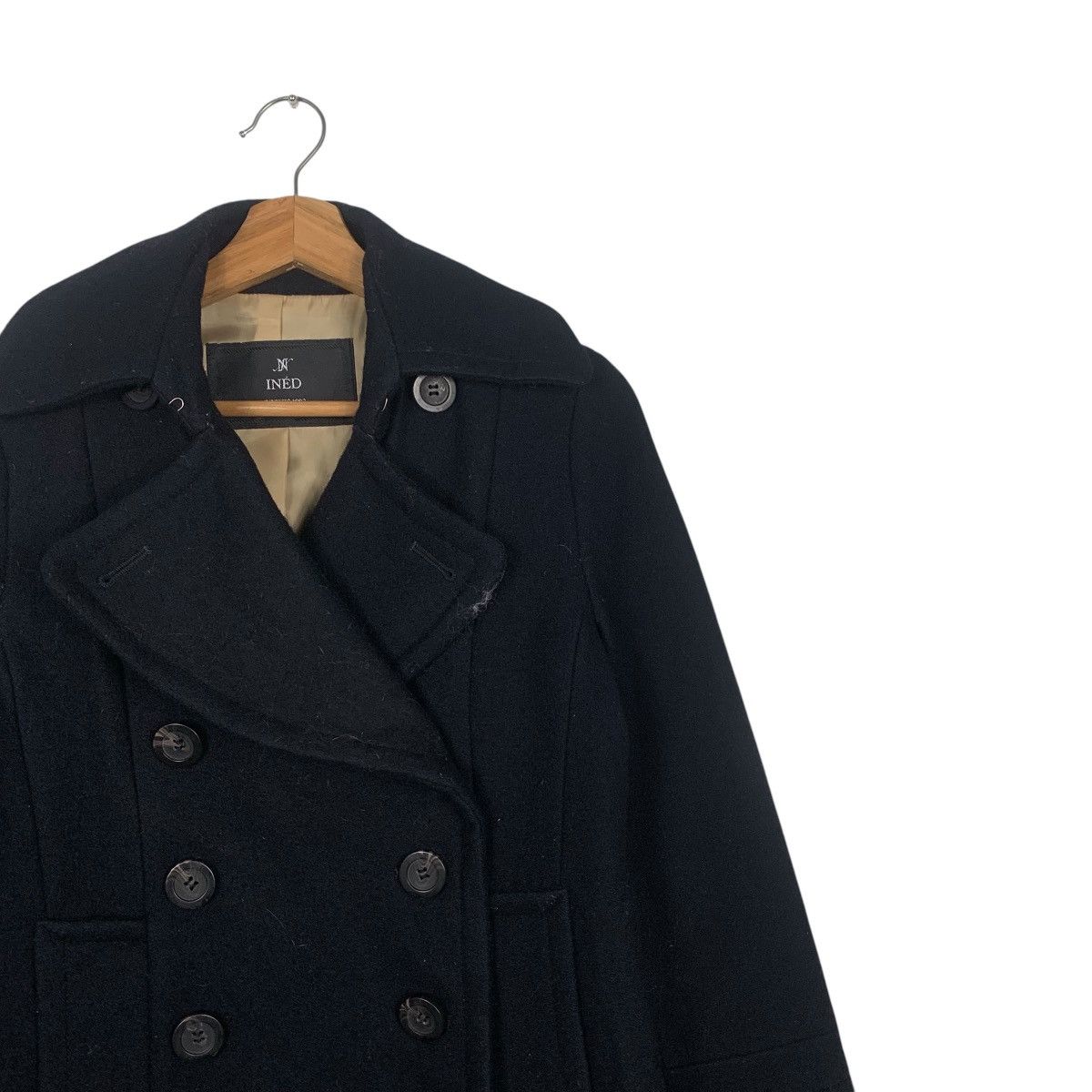 Japanese Brand INED Double Collar Double Breasted Wool Coat #1816-C20 Size S / US 4 / IT 40 - 5 Thumbnail