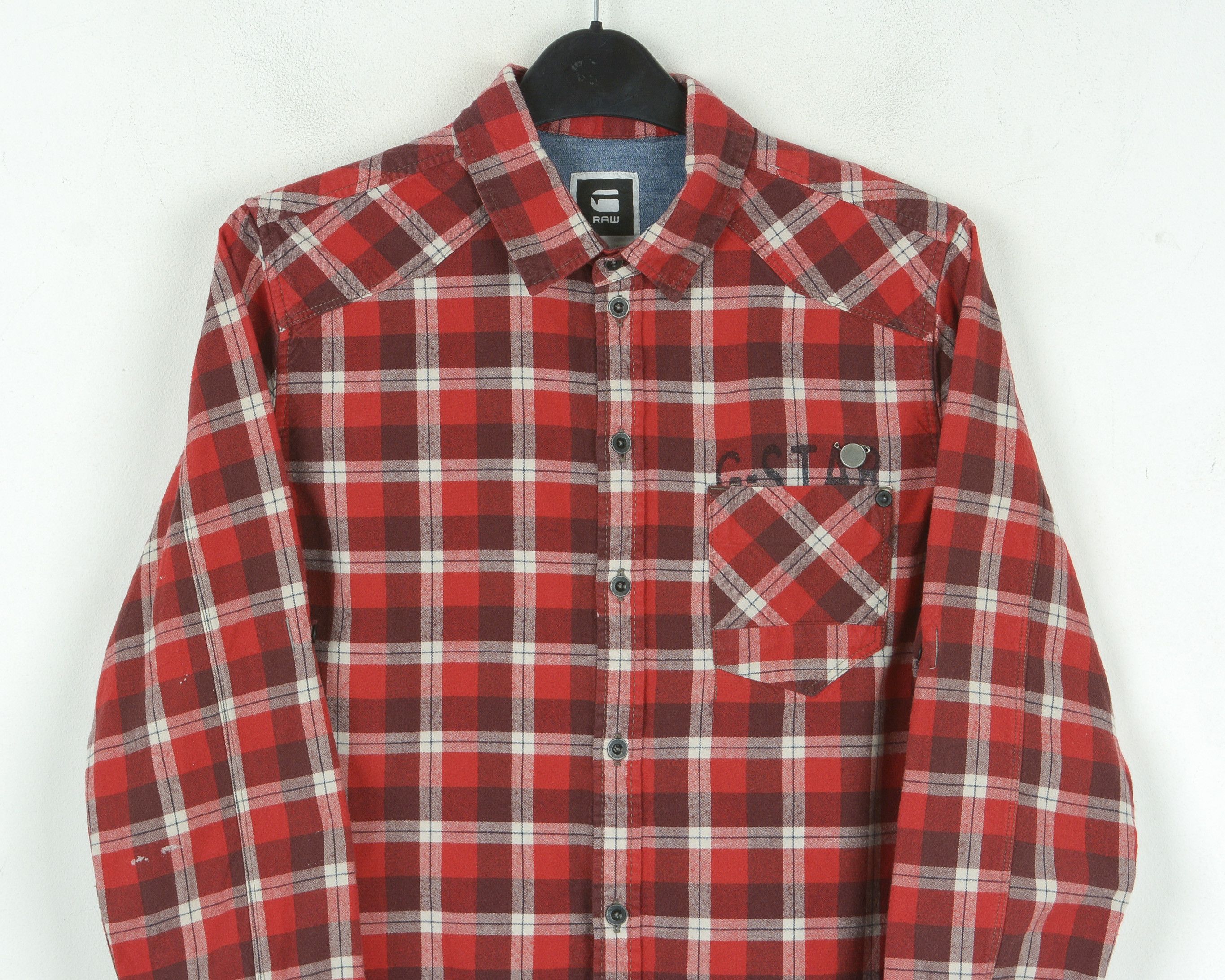 G-Star Women S Shirt Casual Red Western Check Long Sleeved Plaid Size S / US 4 / IT 40 - 2 Thumbnail