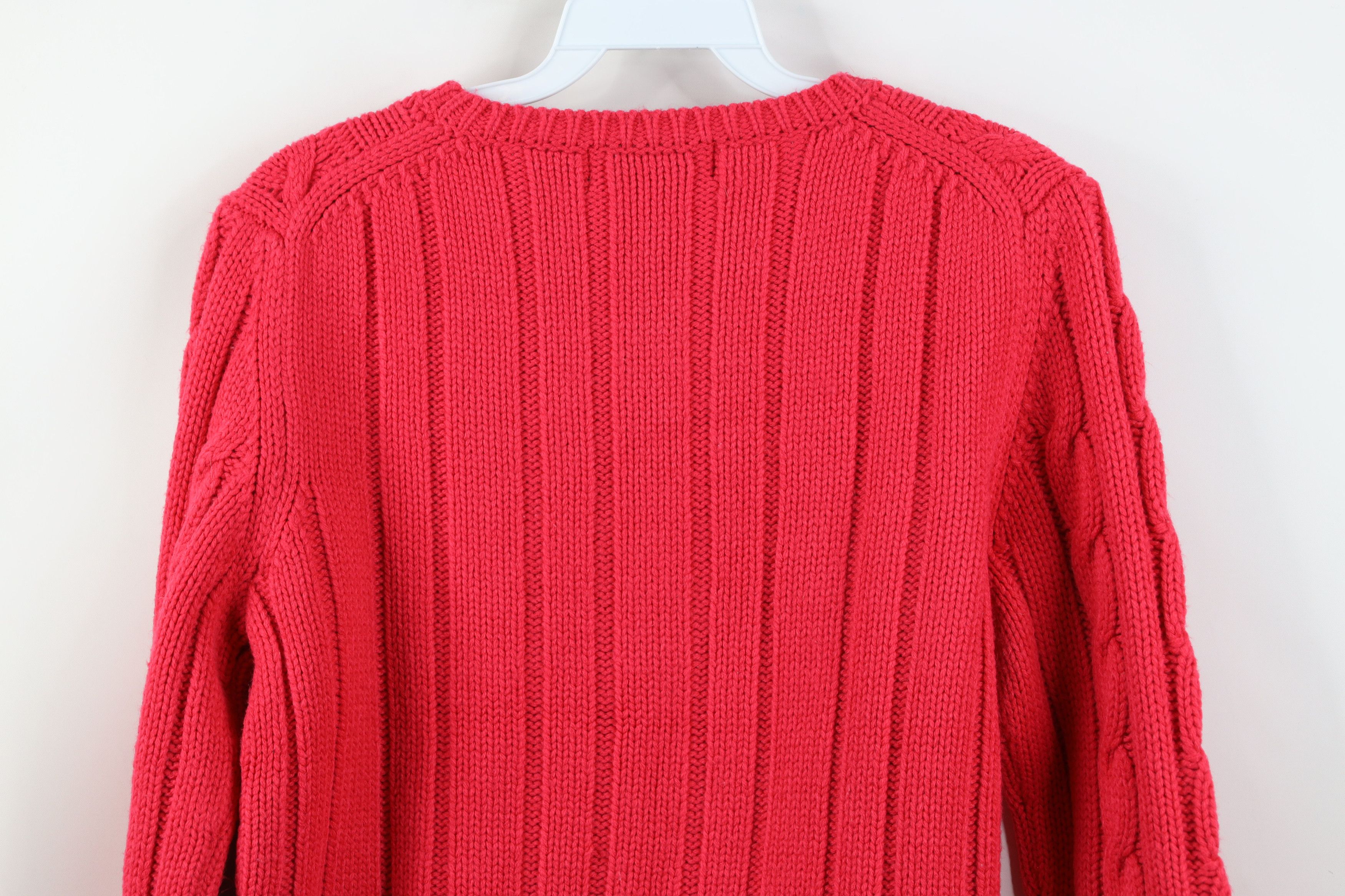 Express Vintage 90s Y2K Express Babydoll Chunky Cable Knit Sweater Size L / US 10 / IT 46 - 8 Thumbnail