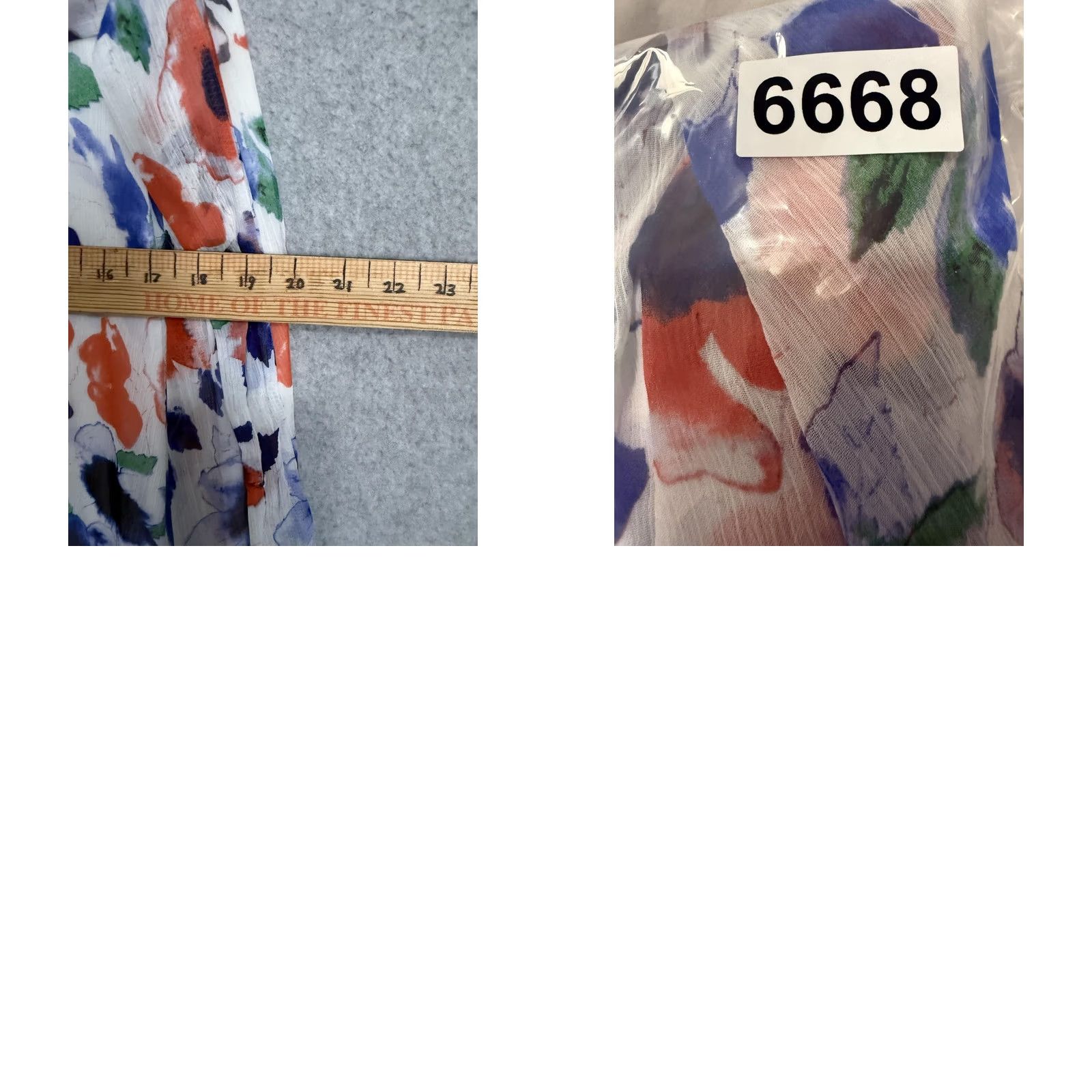 DKNY DKNY Dress Womens 16 Multicolor Floral Chiffon Wrap V-Neck Puff Sleeve Midi Dress Size XXL / US 16-18 / IT 52-54 - 9 Thumbnail