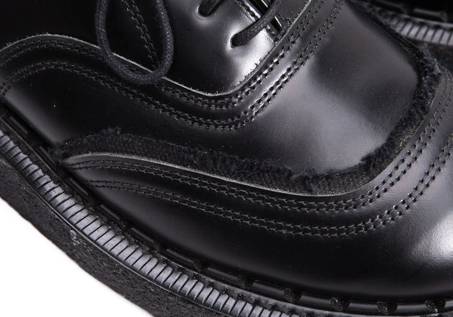 Comme des Garcons Homme Plus Layered Design Leather Oxford Shoes in Black Size 6 Size US 6 / EU 39 - 8 Thumbnail