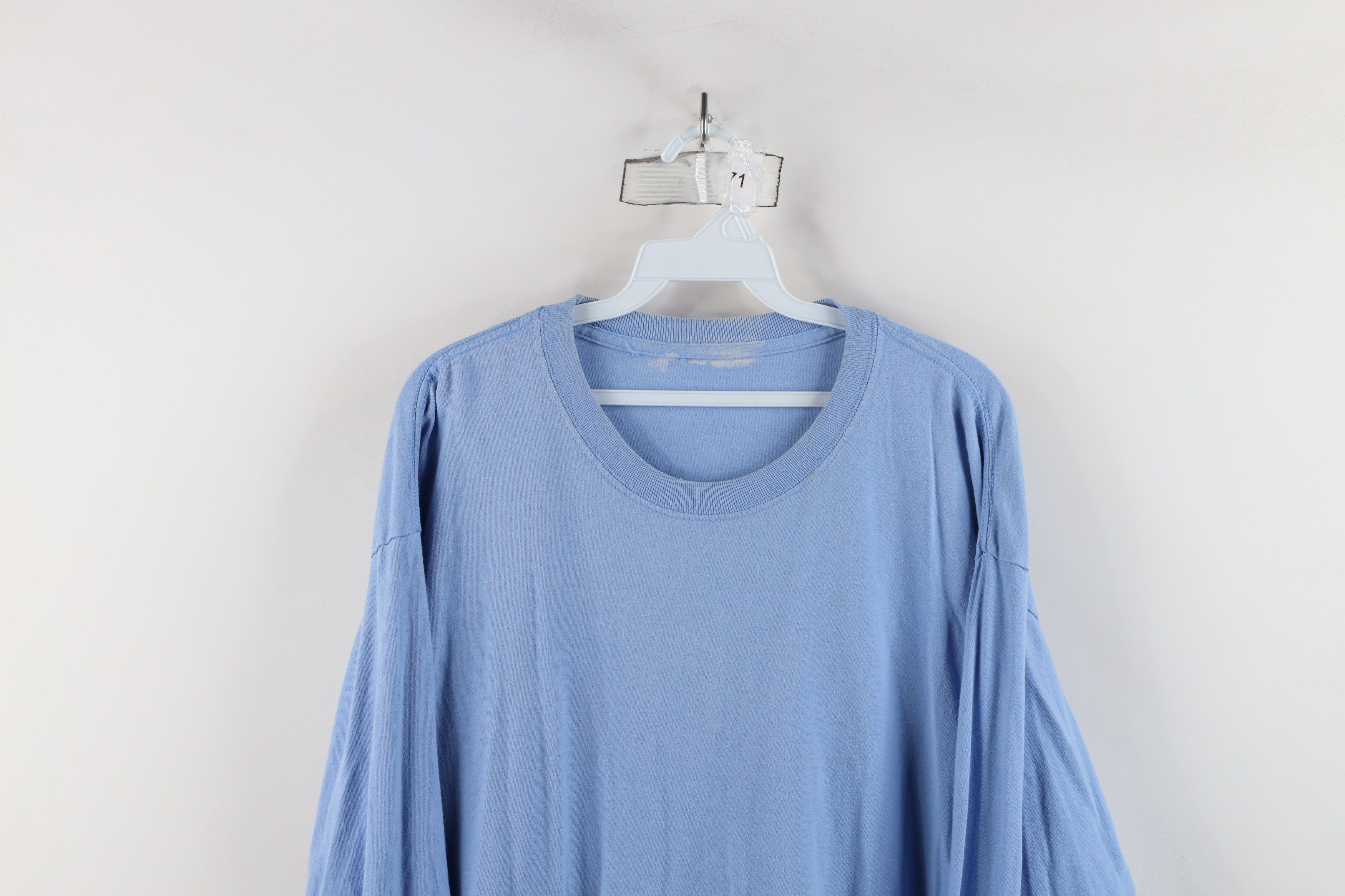 Vintage Vintage 90s Streetwear Long Sleeve T-Shirt Carolina Blue Size US XXL / EU 58 / 5 - 2 Thumbnail
