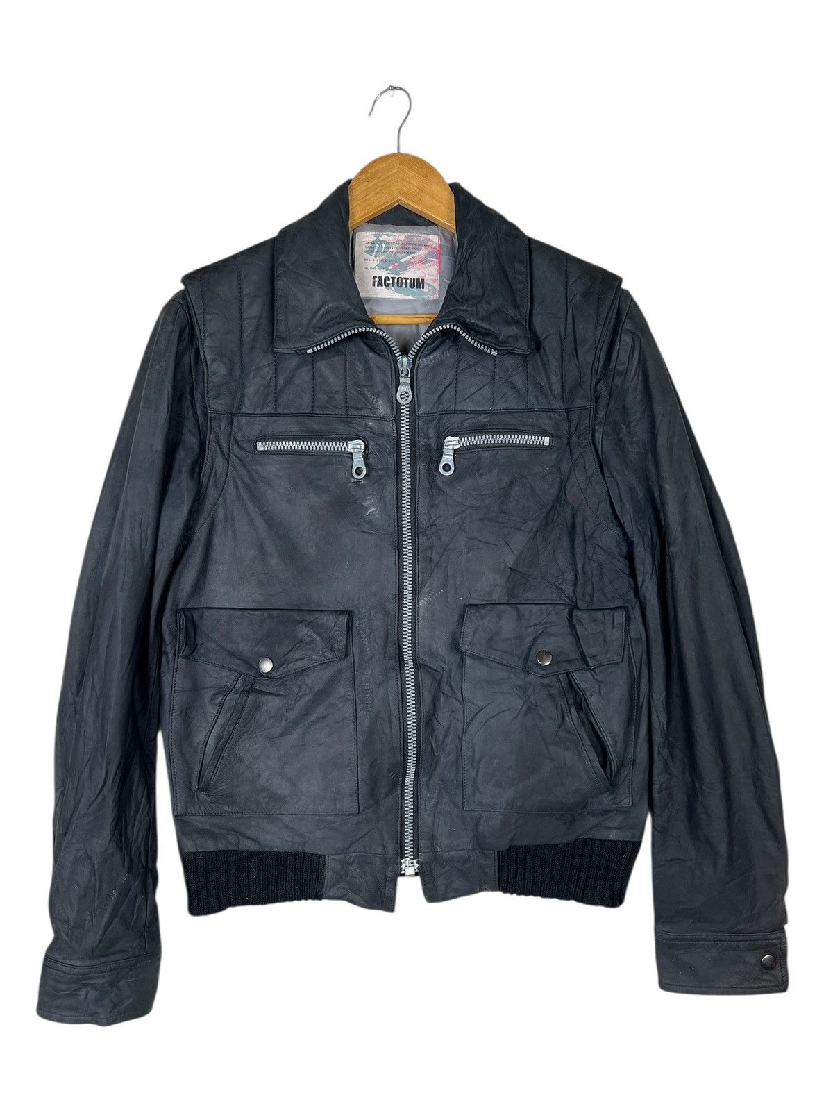 FACTOTUM FACTOTUM COWHIDE LEATHER MOTO RIDER JACKET MADE IN JAPAN Size US M / EU 48-50 / 2 - 3 Thumbnail