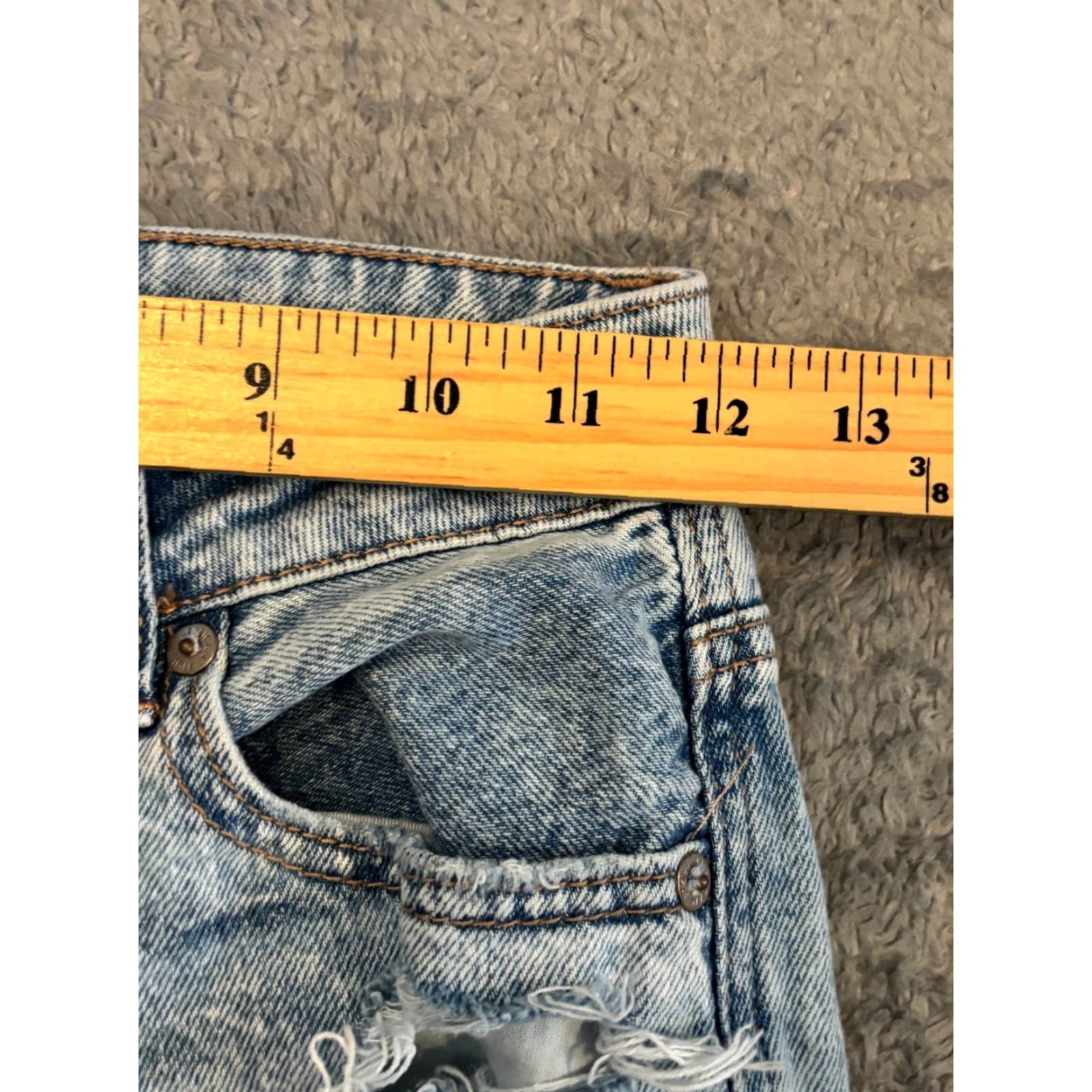 American Eagle Outfitters VINTAGE American Eagle Jeans Womens 000R Distressed Ripped Light Wash Blue Denim Size 24" / US 00 / IT 34 - 5 Thumbnail